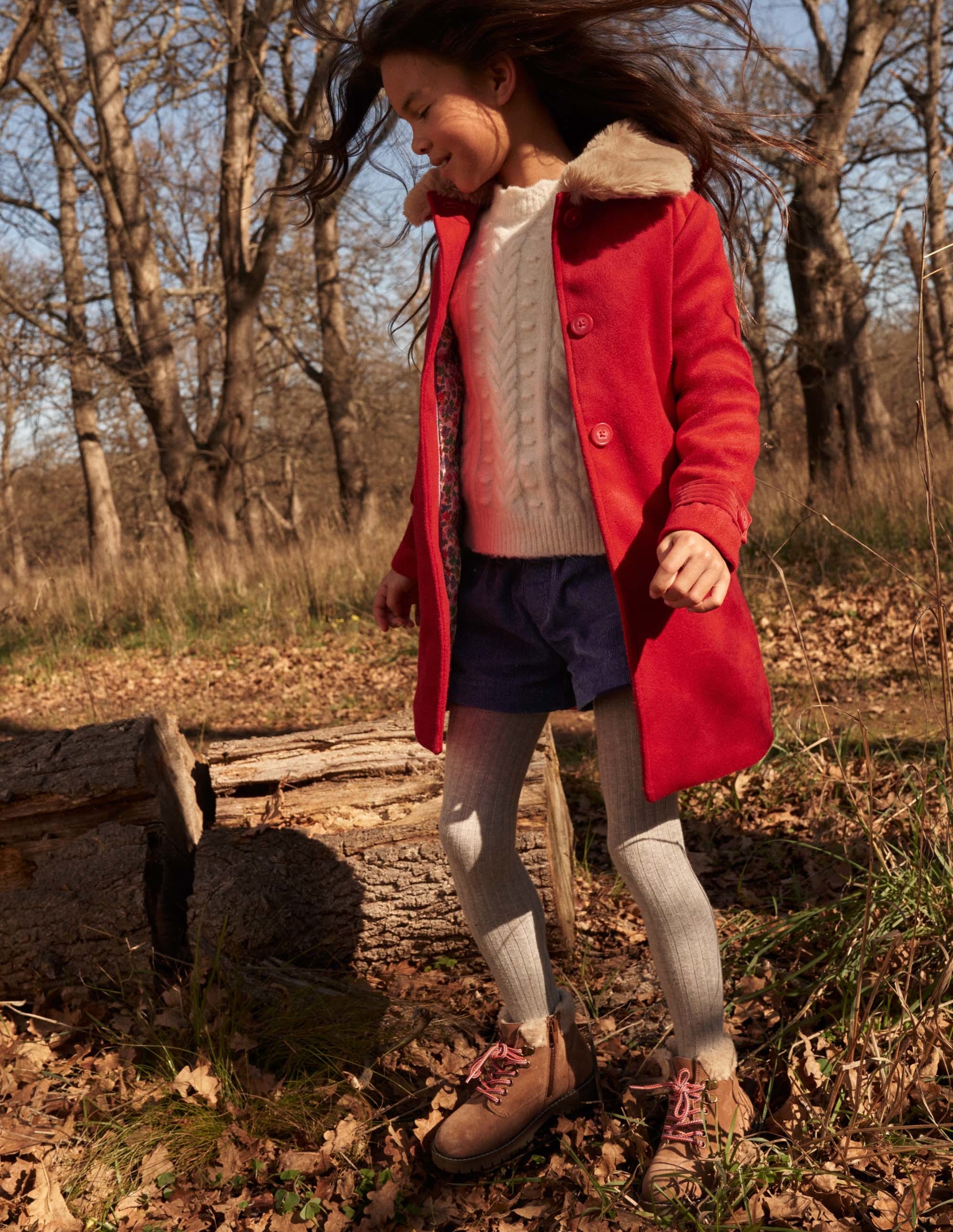 Cosy Lace Up Boots-Tan - Image 4