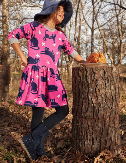Navy Spots Tall Suede Boots-Schuluniform-Navy/Bunt, Getupft-4