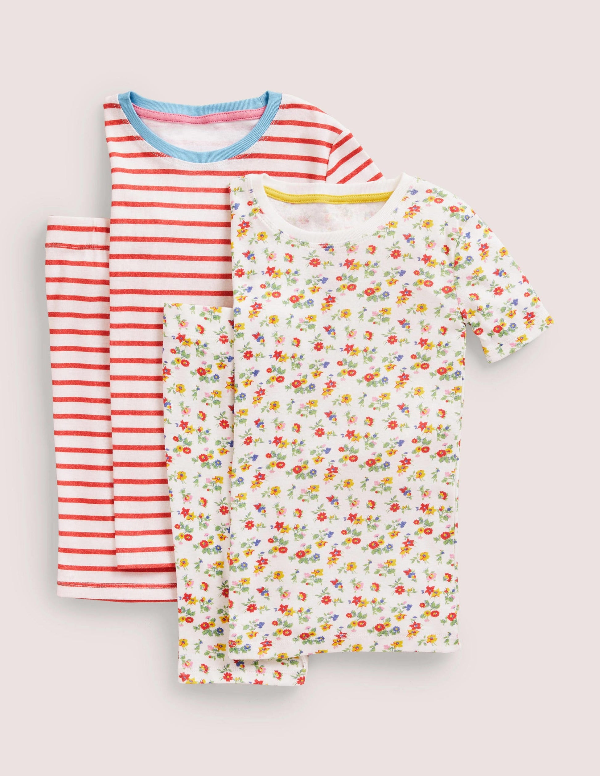 Kurzer Schlafanzug im 2er-Pack-Multi Patchwork Floral-1