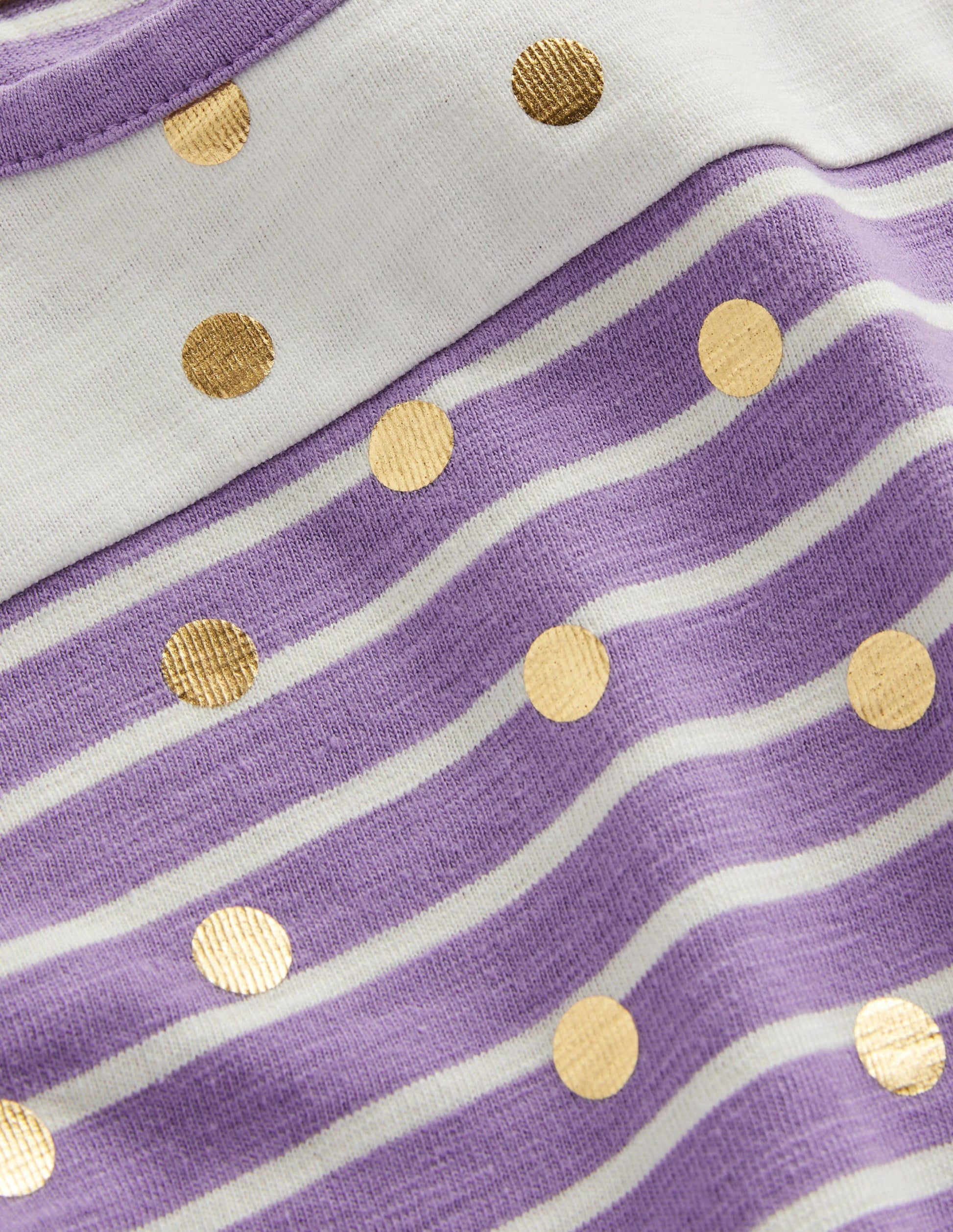 Robe fun en jersey avec poches-Pois métallisés aster/ivoire-3