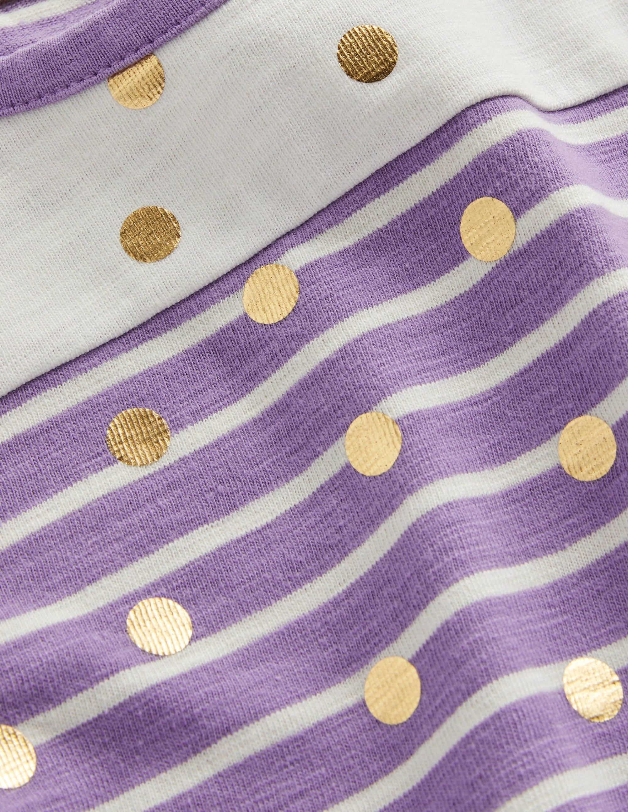 Robe fun en jersey avec poches-Pois métallisés aster/ivoire - Image 3