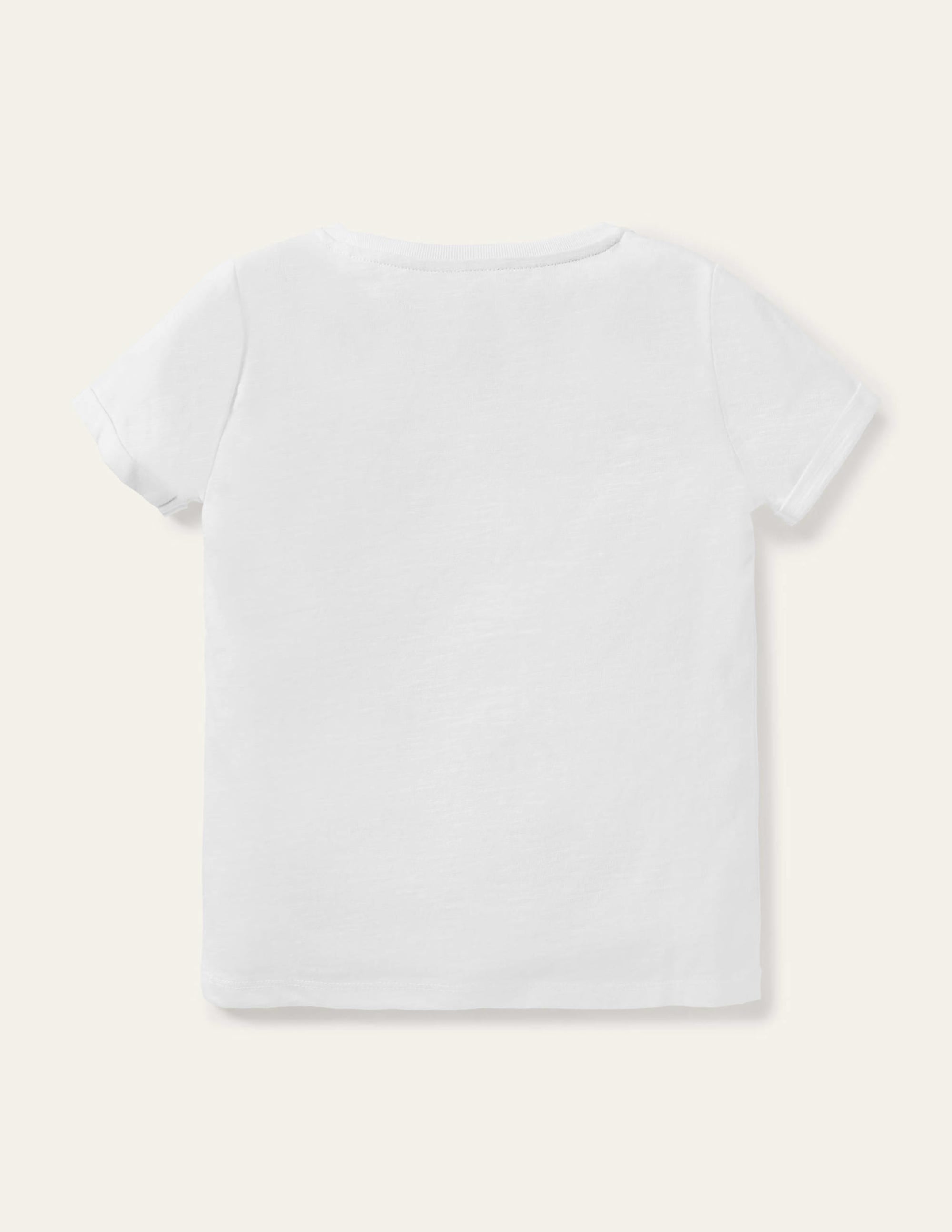 Flammgarn-T-Shirt mit Sterntasche-Weiß - Image 2