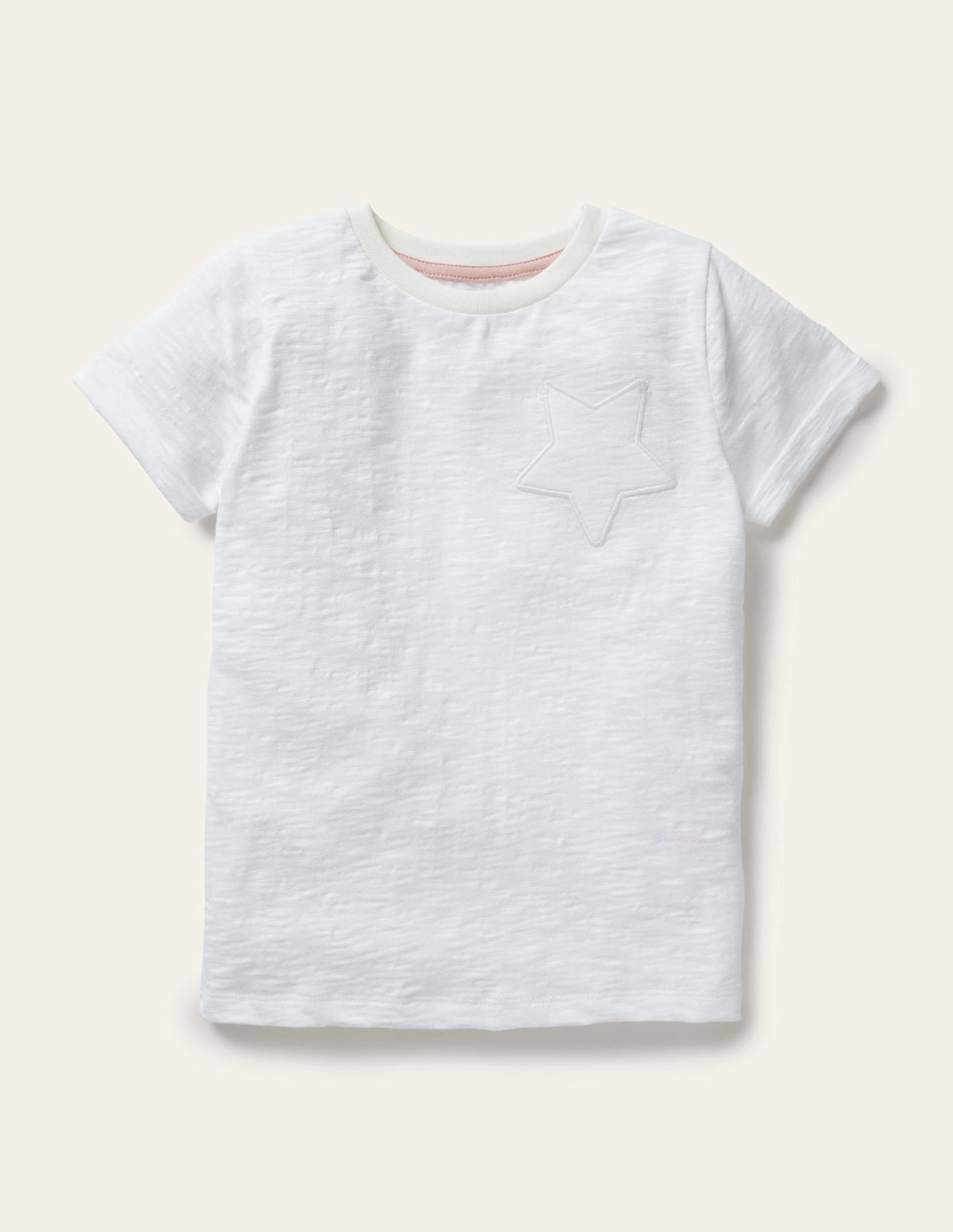 Flammgarn-T-Shirt mit Sterntasche-Weiß - Image 1