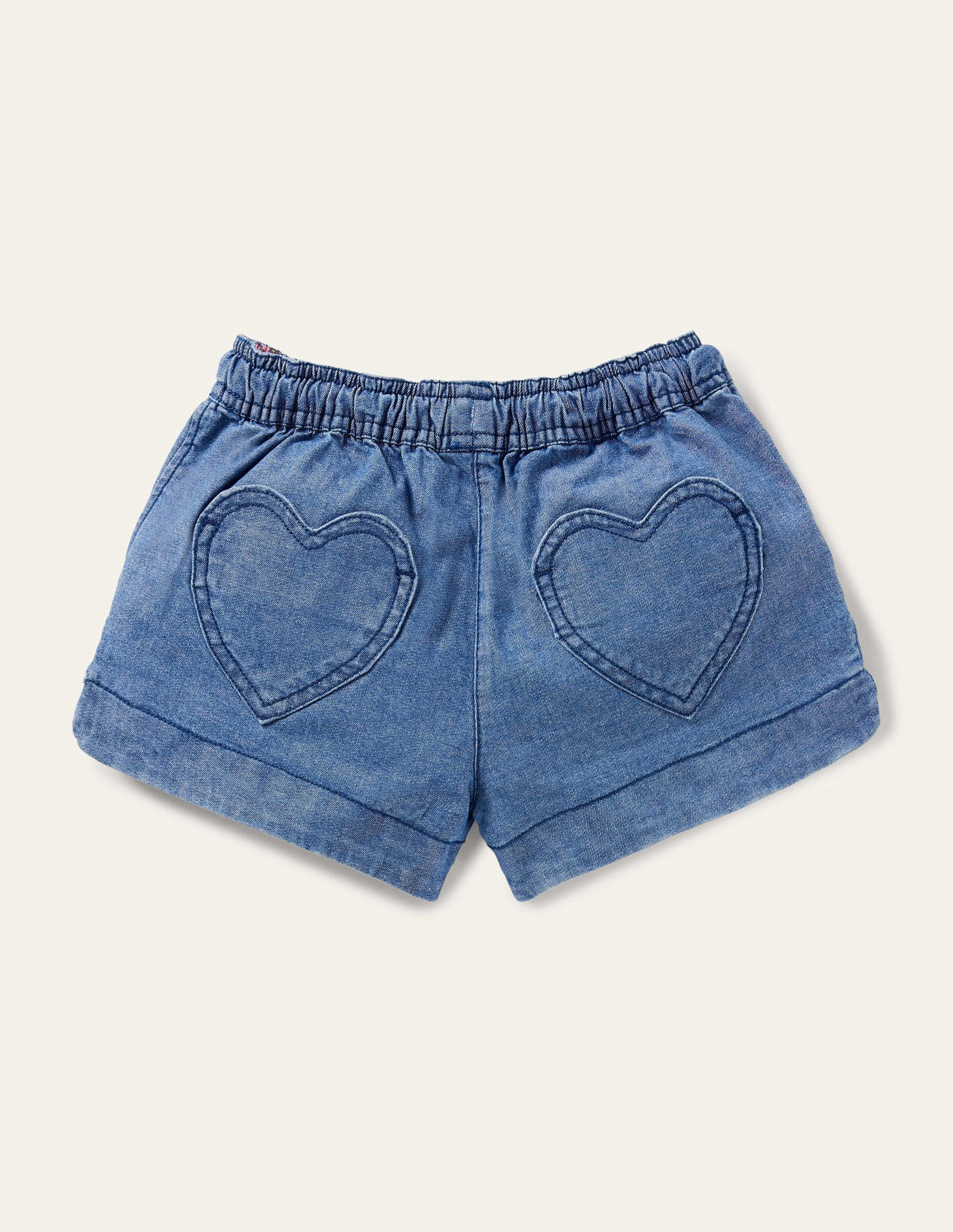 Shorts mit Herztaschen-Faux-Uni - Image 2