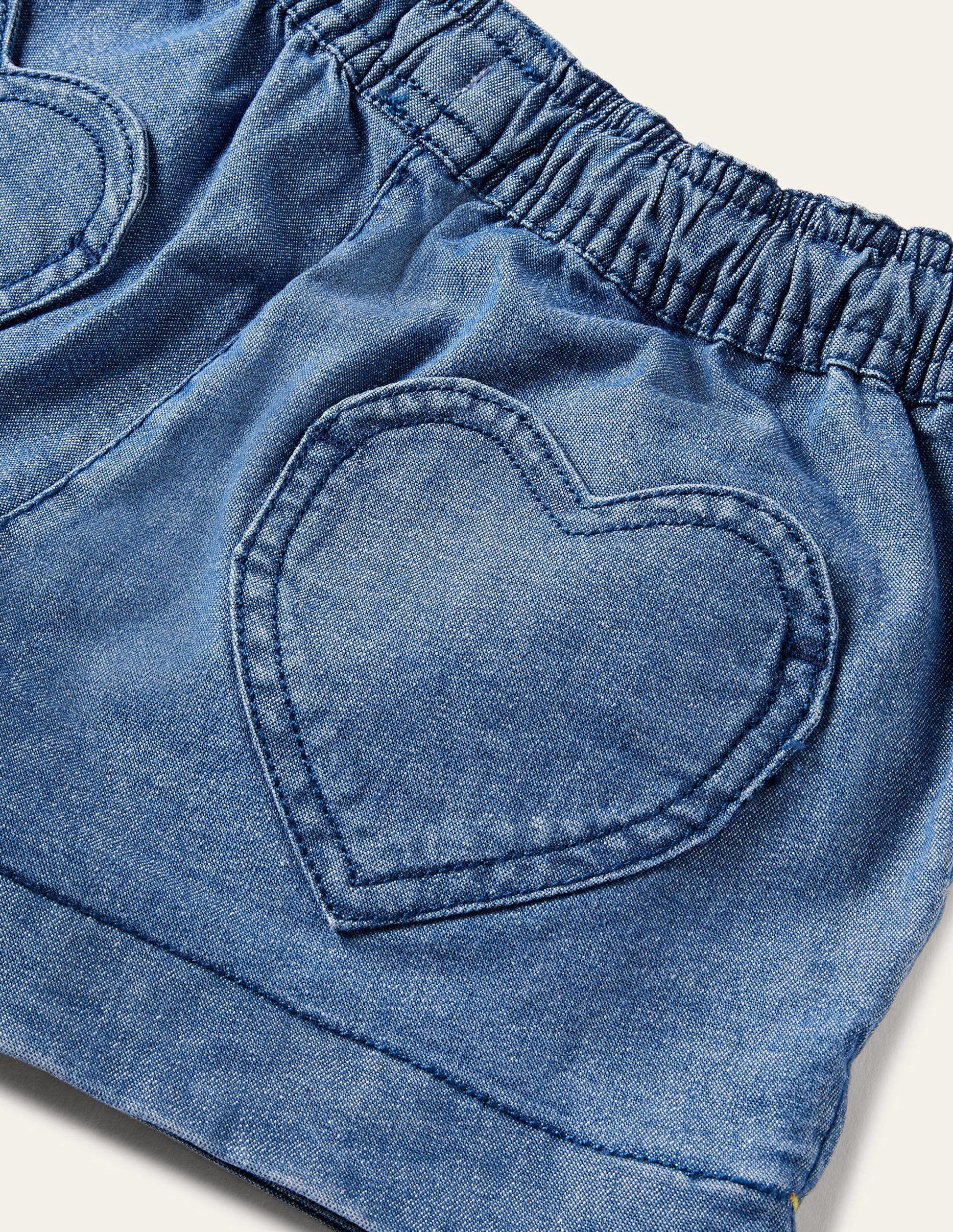 Shorts mit Herztaschen-Faux-Uni-3