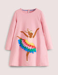 Kleid mit großer Applikation-Kirschblütenrosa, Ballerinahäschen