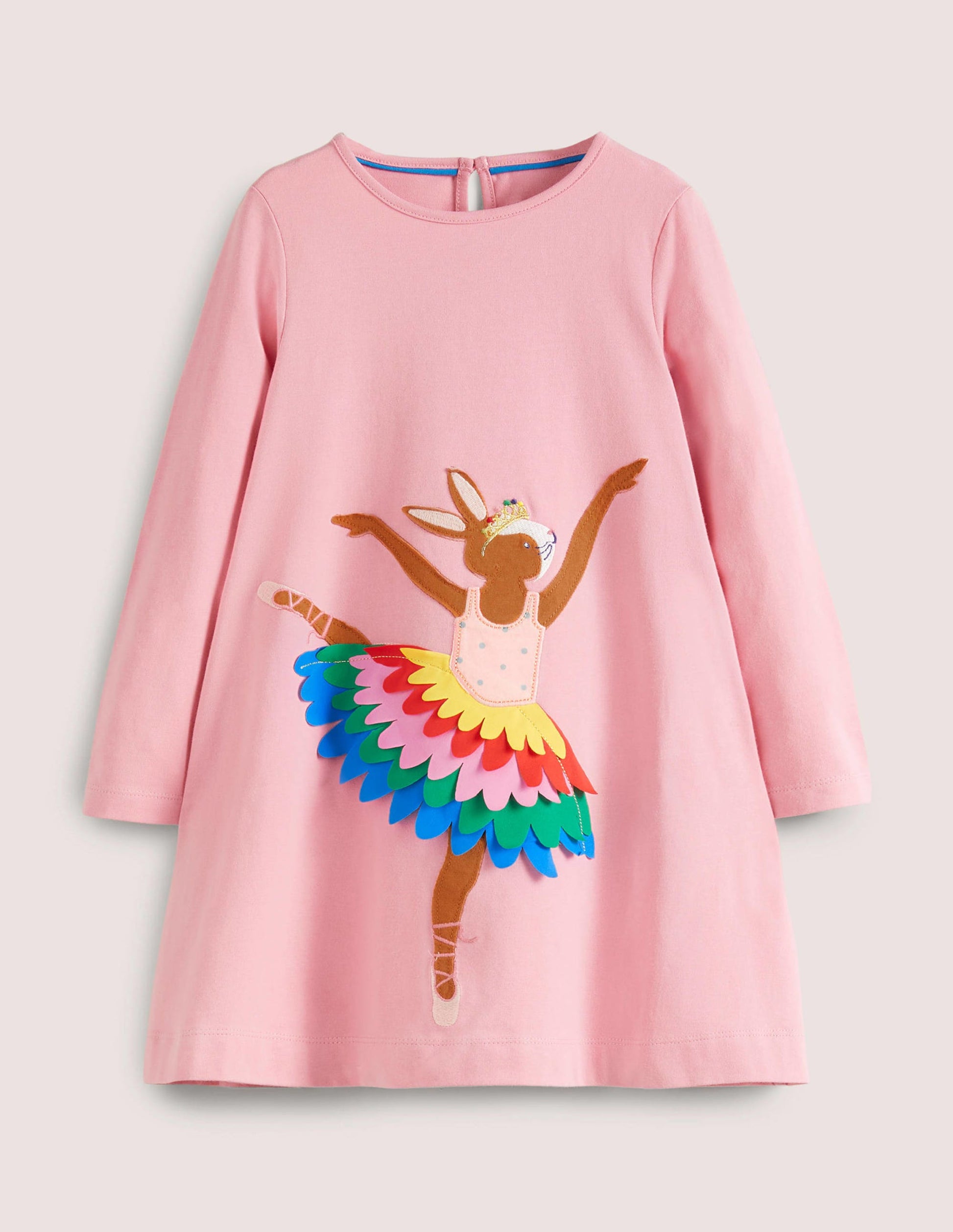 Kleid mit großer Applikation-Kirschblütenrosa, Ballerinahäschen-1