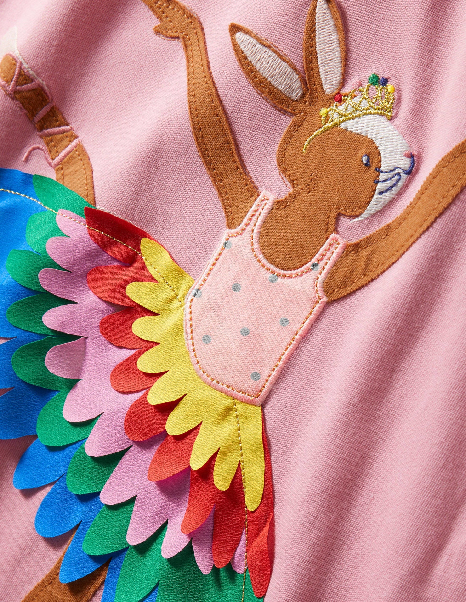 Kleid mit großer Applikation-Kirschblütenrosa, Ballerinahäschen-3