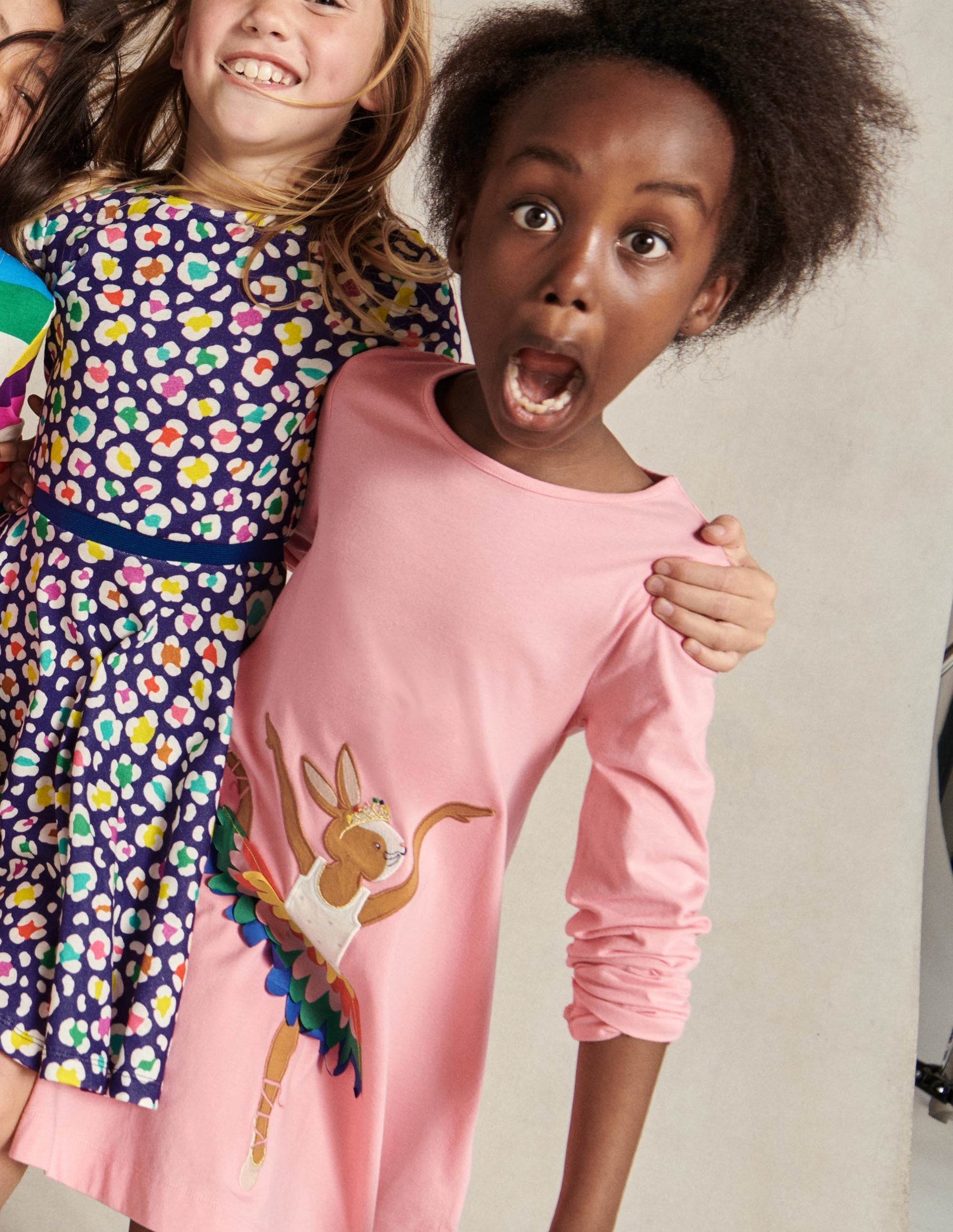 Kleid mit großer Applikation-Kirschblütenrosa, Ballerinahäschen-5