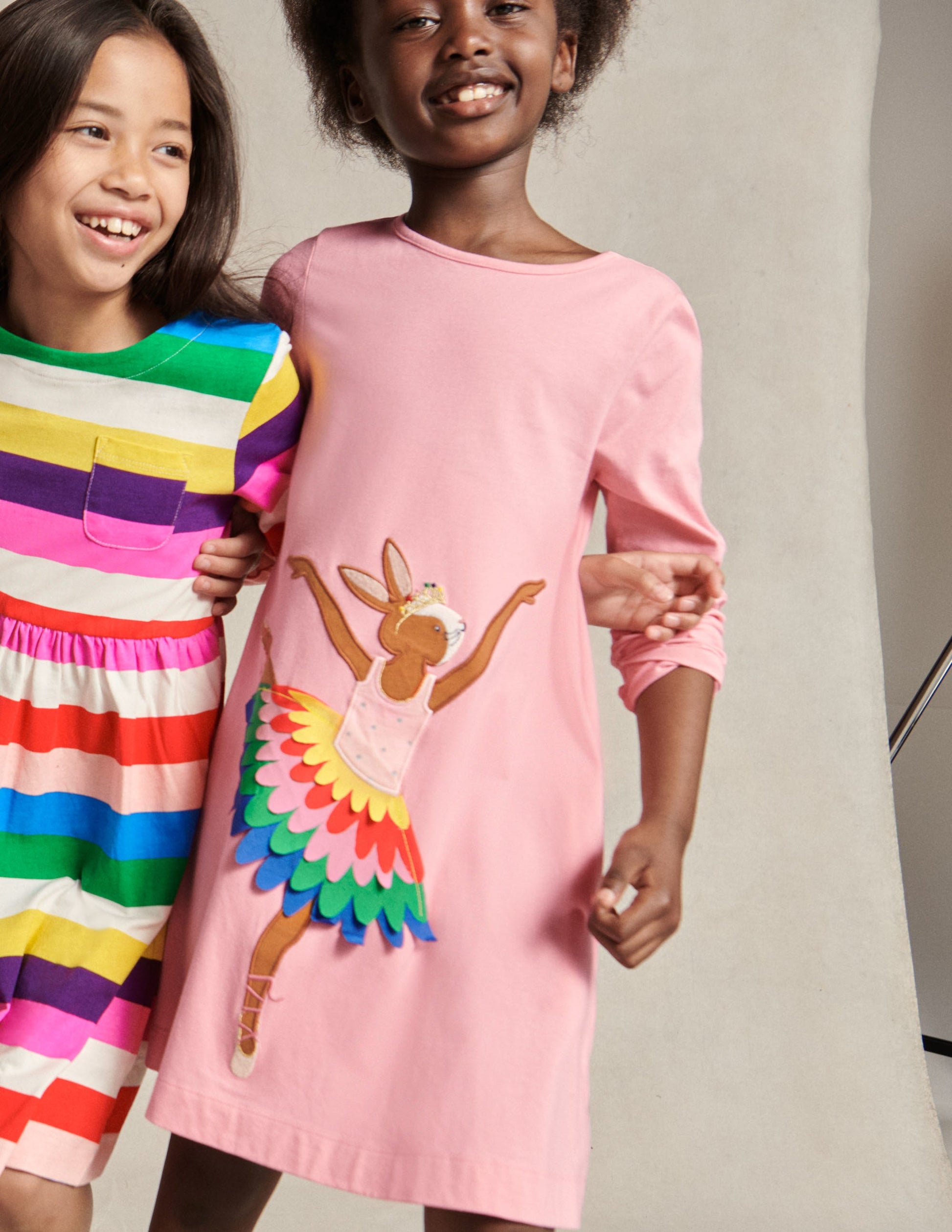 Kleid mit großer Applikation-Kirschblütenrosa, Ballerinahäschen-6