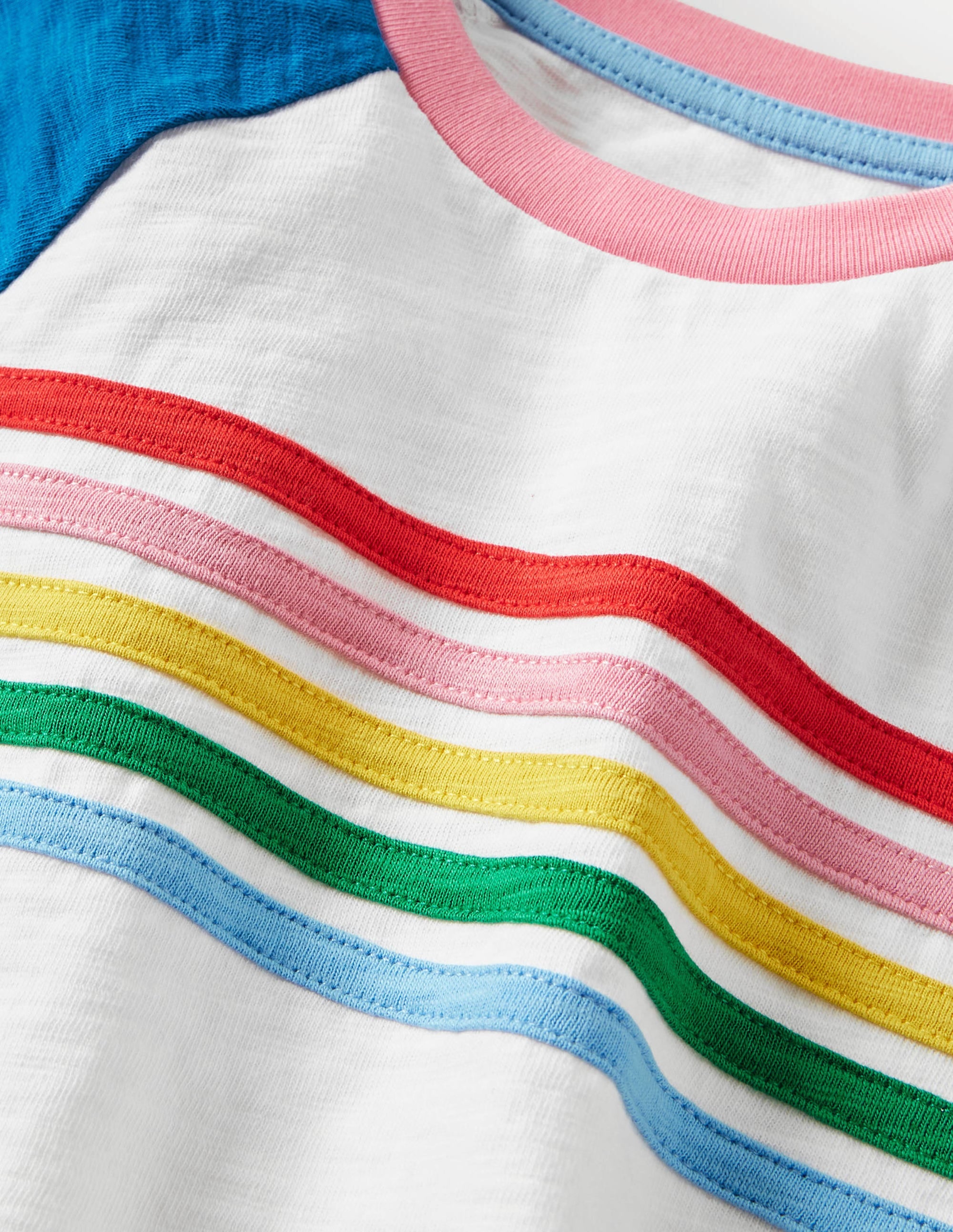 Raglan-Oberteil aus Flammgarn-Strahlendes Marineblau/Regenbogenfarben - Image 3