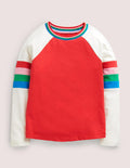 Raglan-Oberteil aus Flammgarn-Rockabilly-Rot