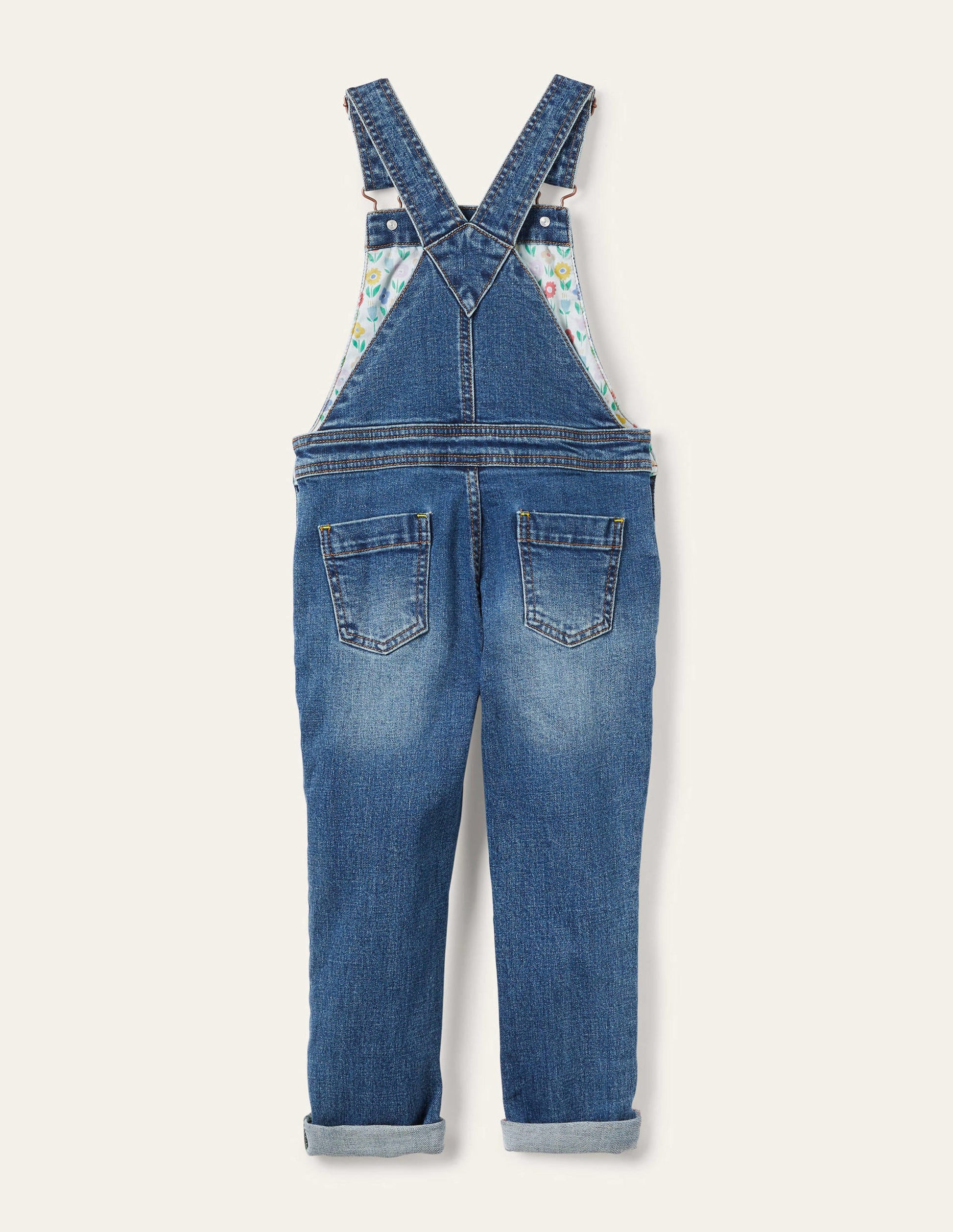Fun Dungaree-Light Vintage Denim Rainbow-2