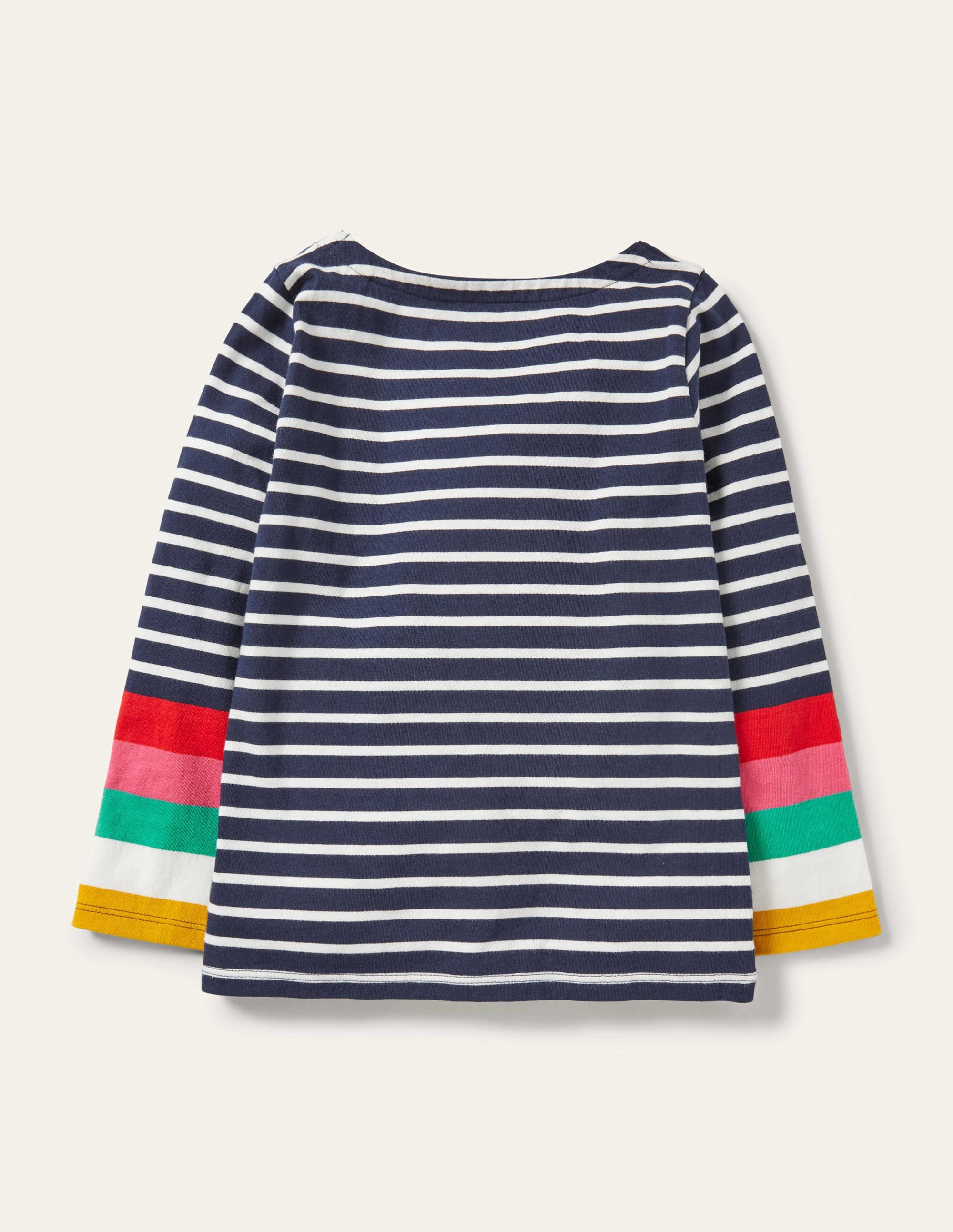 Lustiges Bretonshirt-Naturweiß/Navy, Regenbogen - Image 1