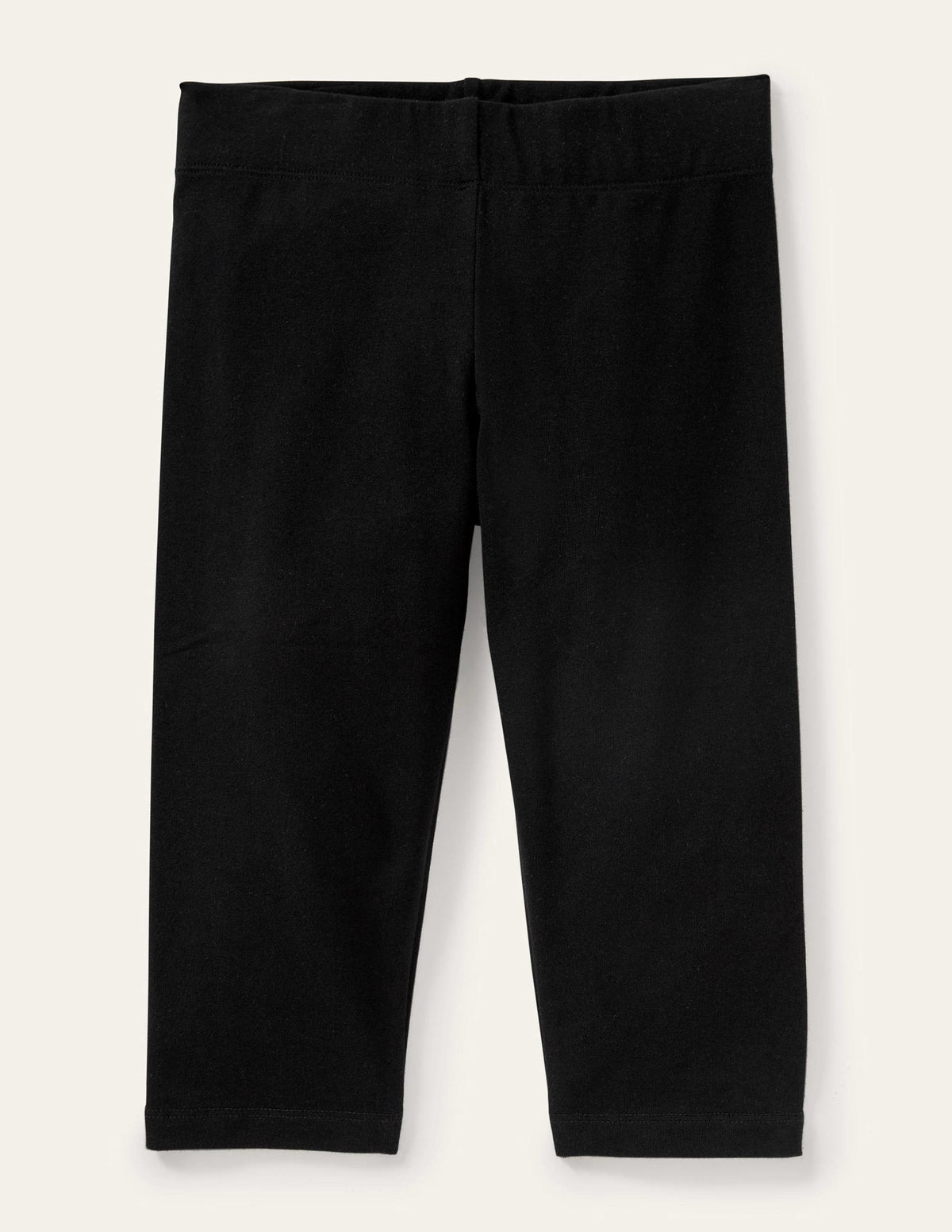 Kurz geschnittene einfarbige Leggings-Schwarz - Image 1