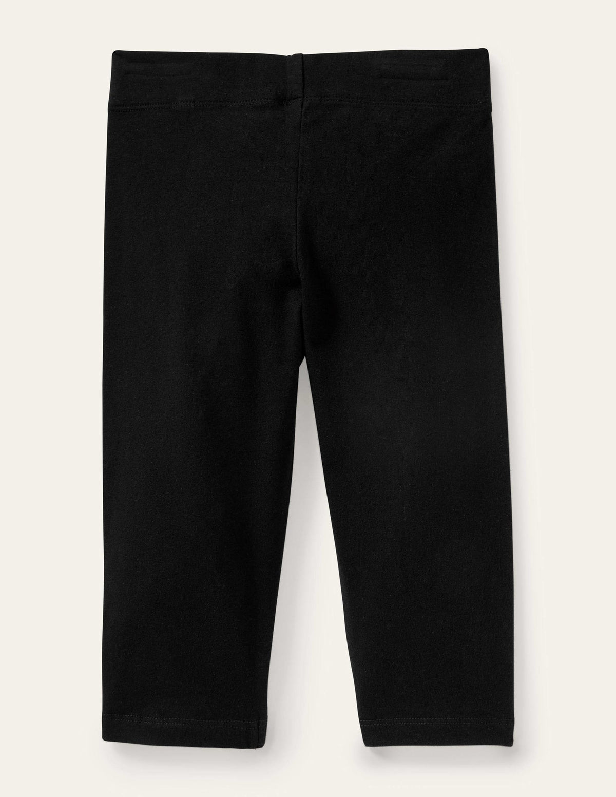 Kurz geschnittene einfarbige Leggings-Schwarz - Image 2