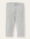 Kurz geschnittene einfarbige Leggings-Grau Meliert