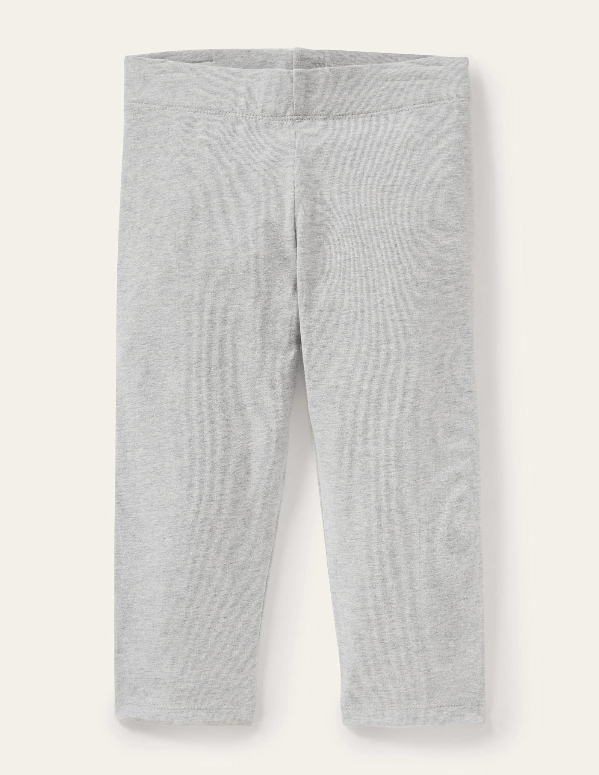 Kurz geschnittene einfarbige Leggings-Grau Meliert - Image 1