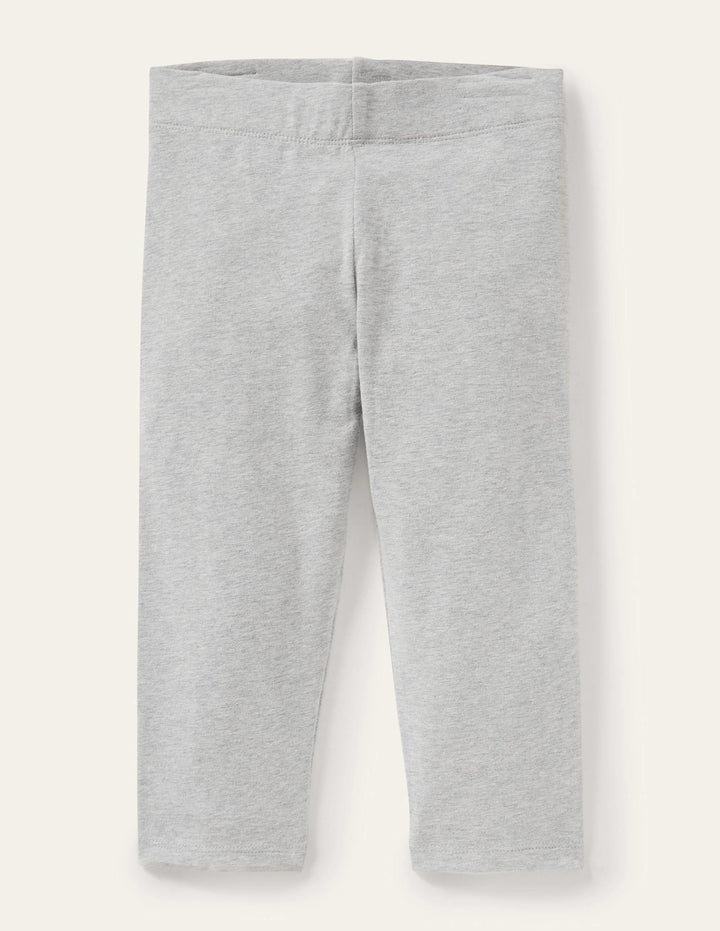 Kurz geschnittene einfarbige Leggings-Grau Meliert