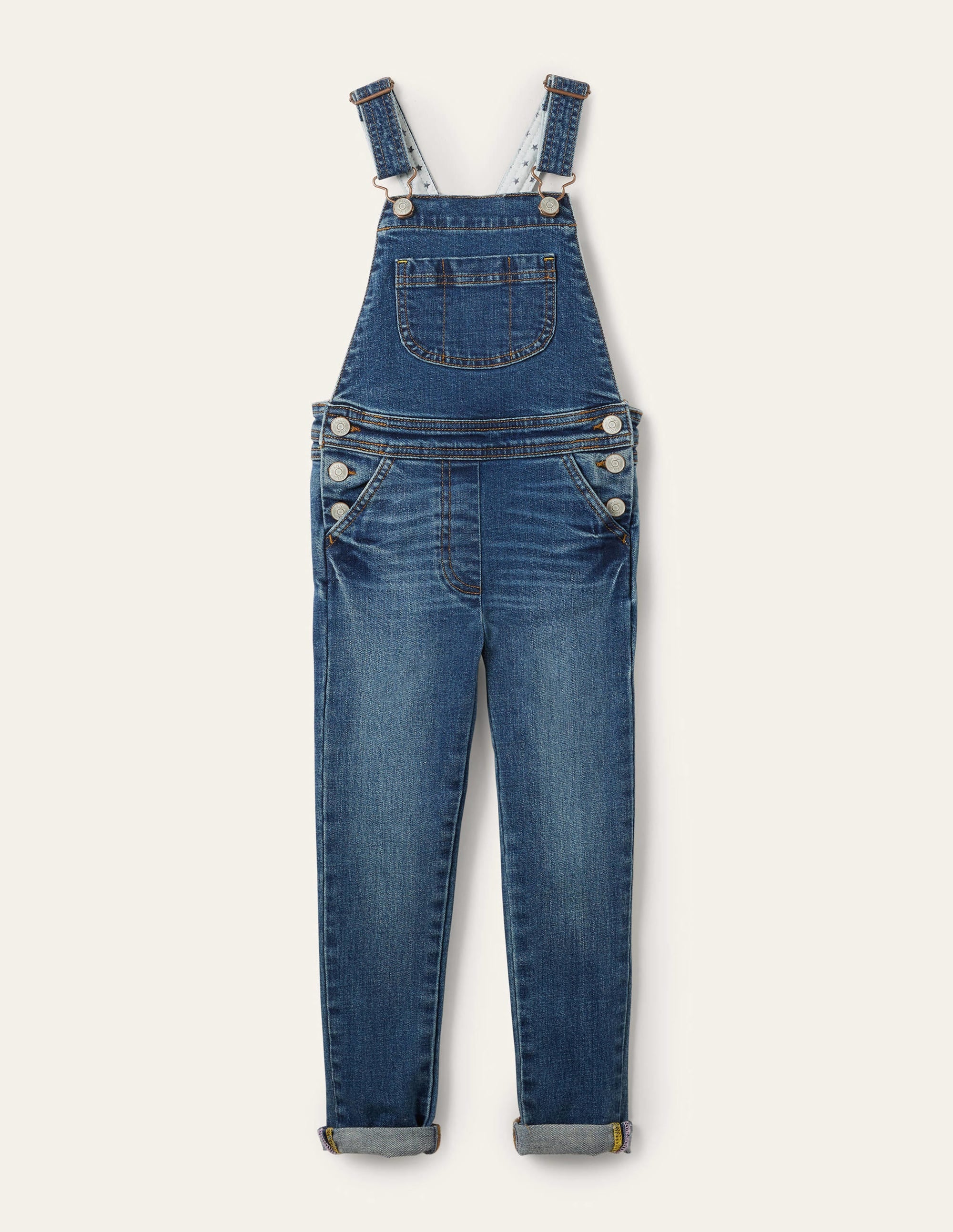Denim-Latzhose mit schmaler Passform-Mittleres Vintageblau, Denim - Image 1