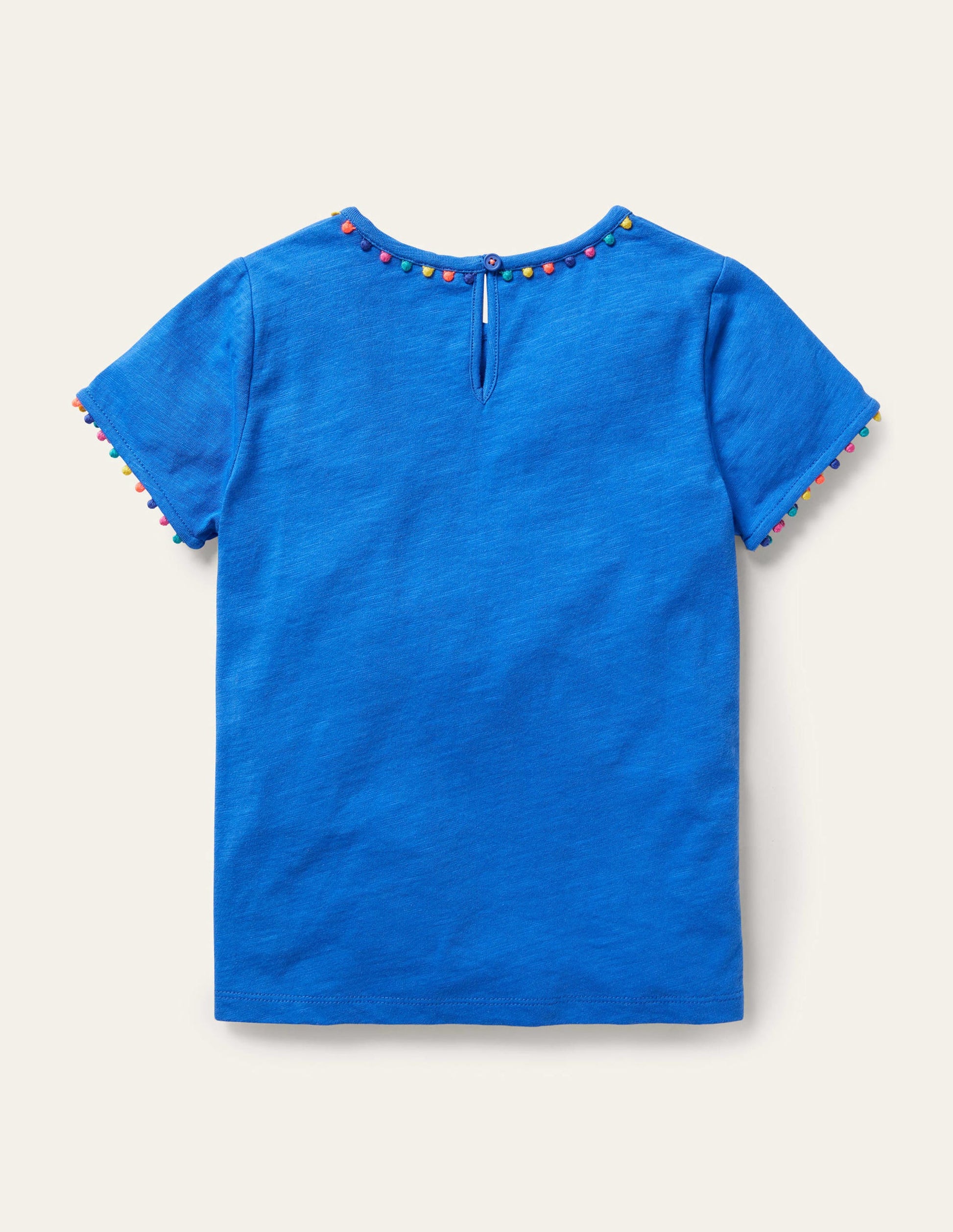 T-shirt Charlie en jersey à pompons-Bleu brillant-2
