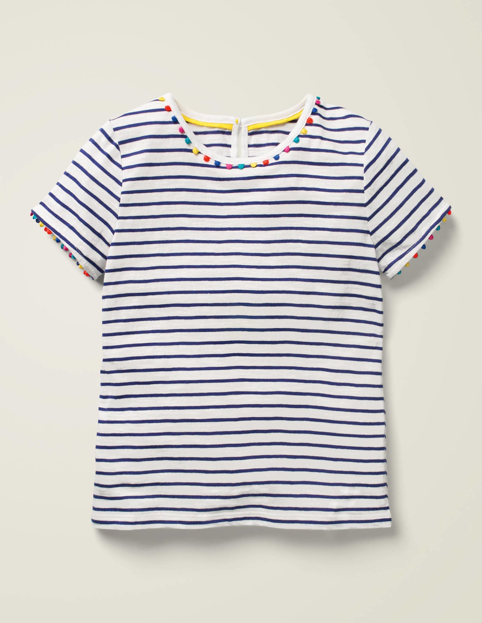 Charlie Jersey-T-Shirt mit Bommeln-Dunkles Segelblau/Naturweiß - Image 1