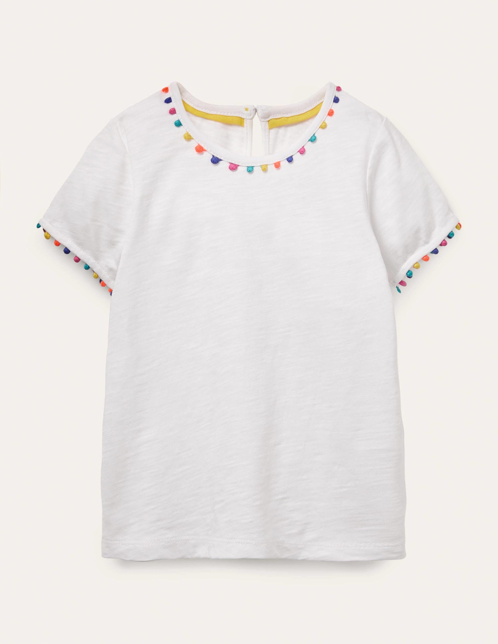 Charlie Jersey-T-Shirt mit Bommeln-Weiß - Image 1