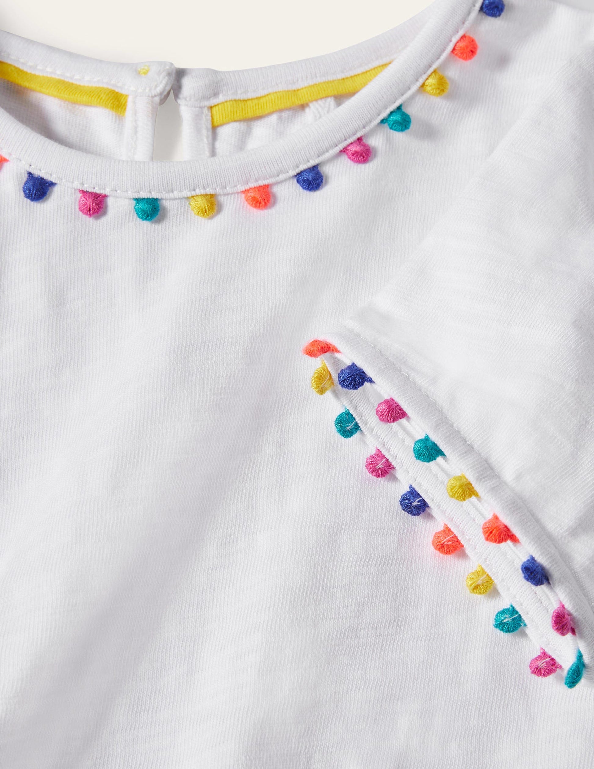 Charlie Jersey-T-Shirt mit Bommeln-Weiß-3