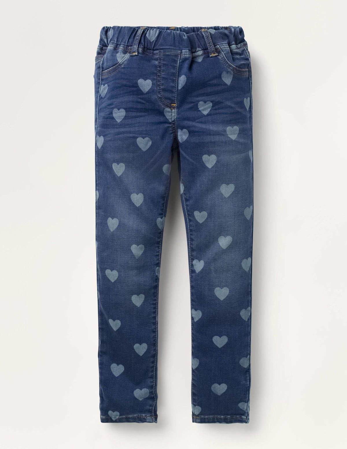Denim-Leggings mit Adventure-Flex-Mittleres Vintageblau, Herz-1