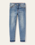 Röhrenjeans mit Superstretch-Helles Vintageblau, Denim