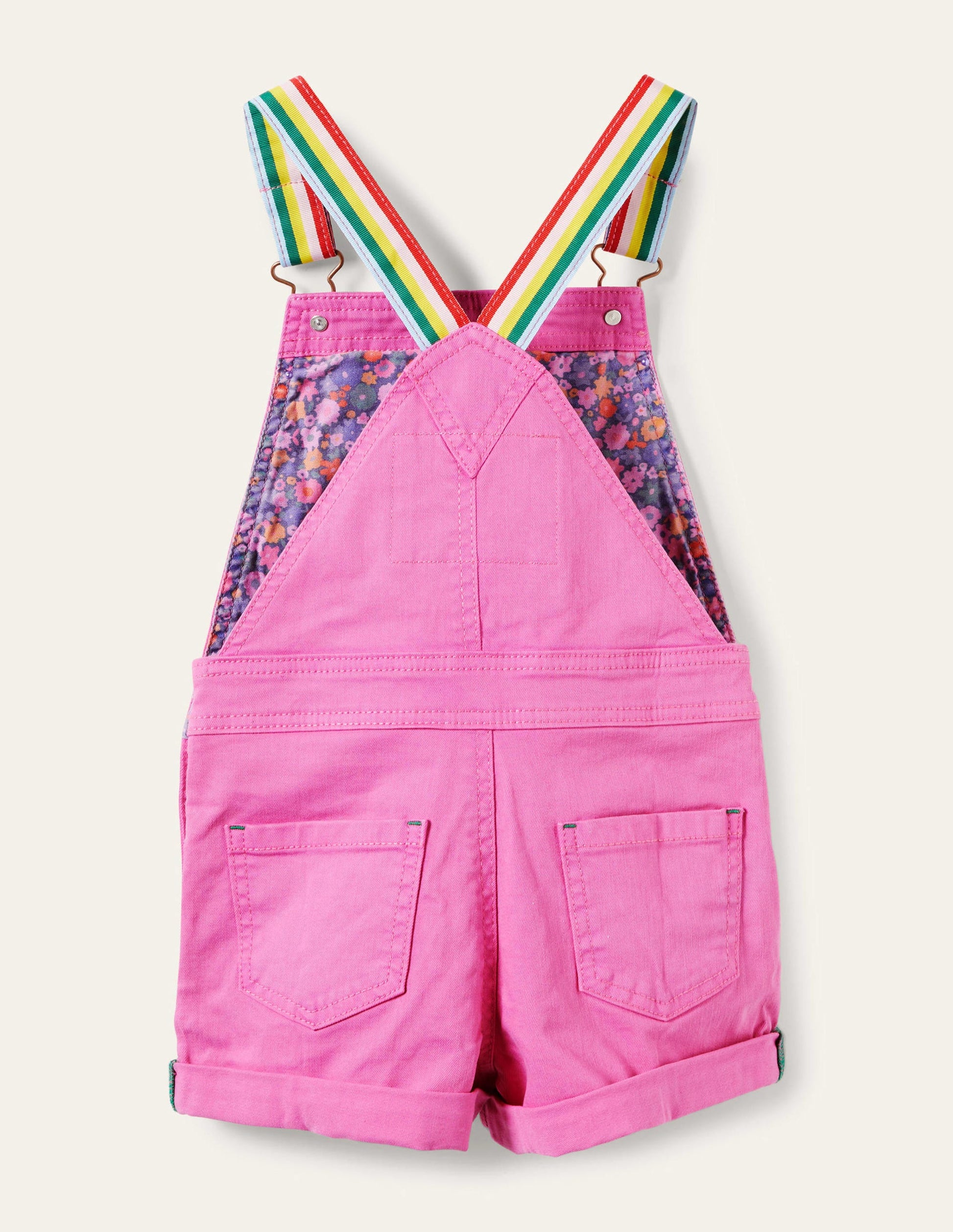 Fröhliche kurze Latzhose-Erdbeereisrosa, Regenbogen-2