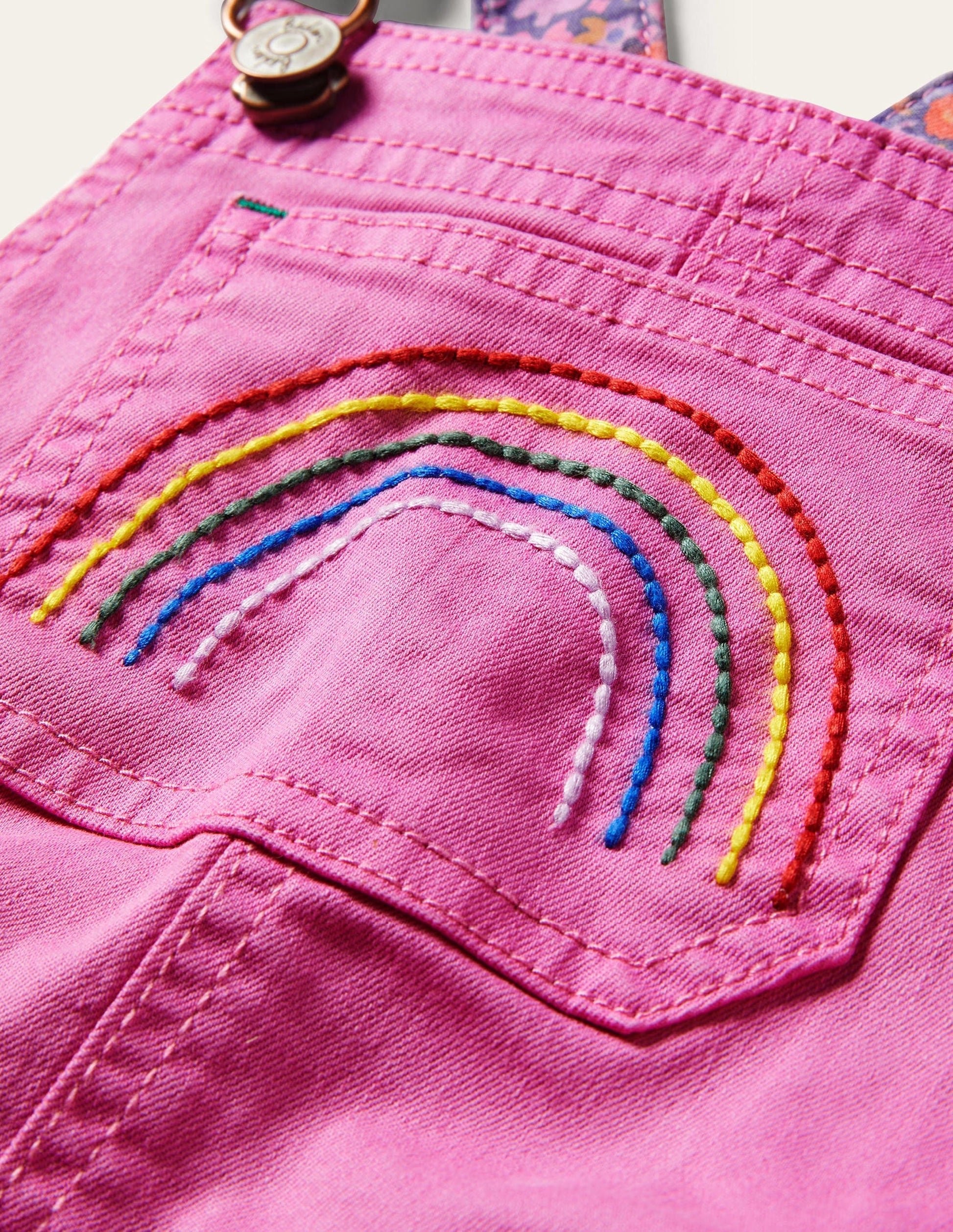 Fröhliche kurze Latzhose-Erdbeereisrosa, Regenbogen-3