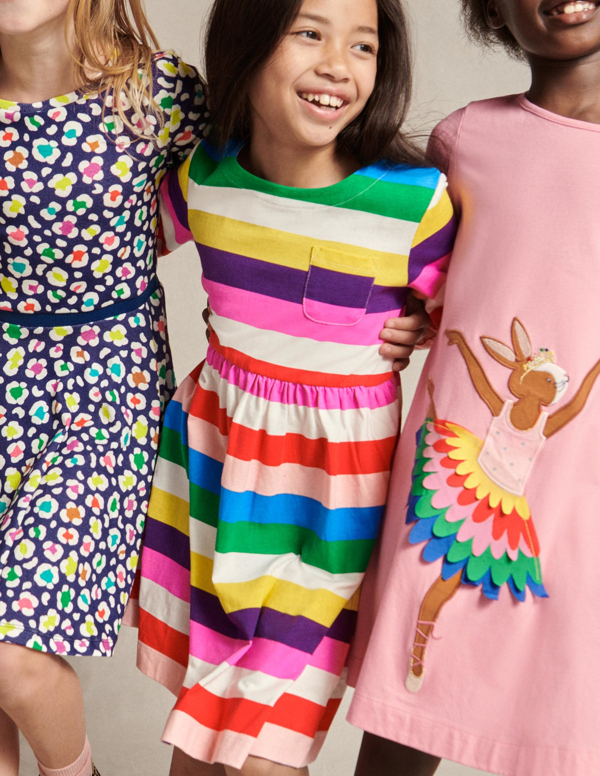 Fröhliches Jerseykleid mit langen Ärmeln-Bunt/Regenbogen, Gestreift - Image 6