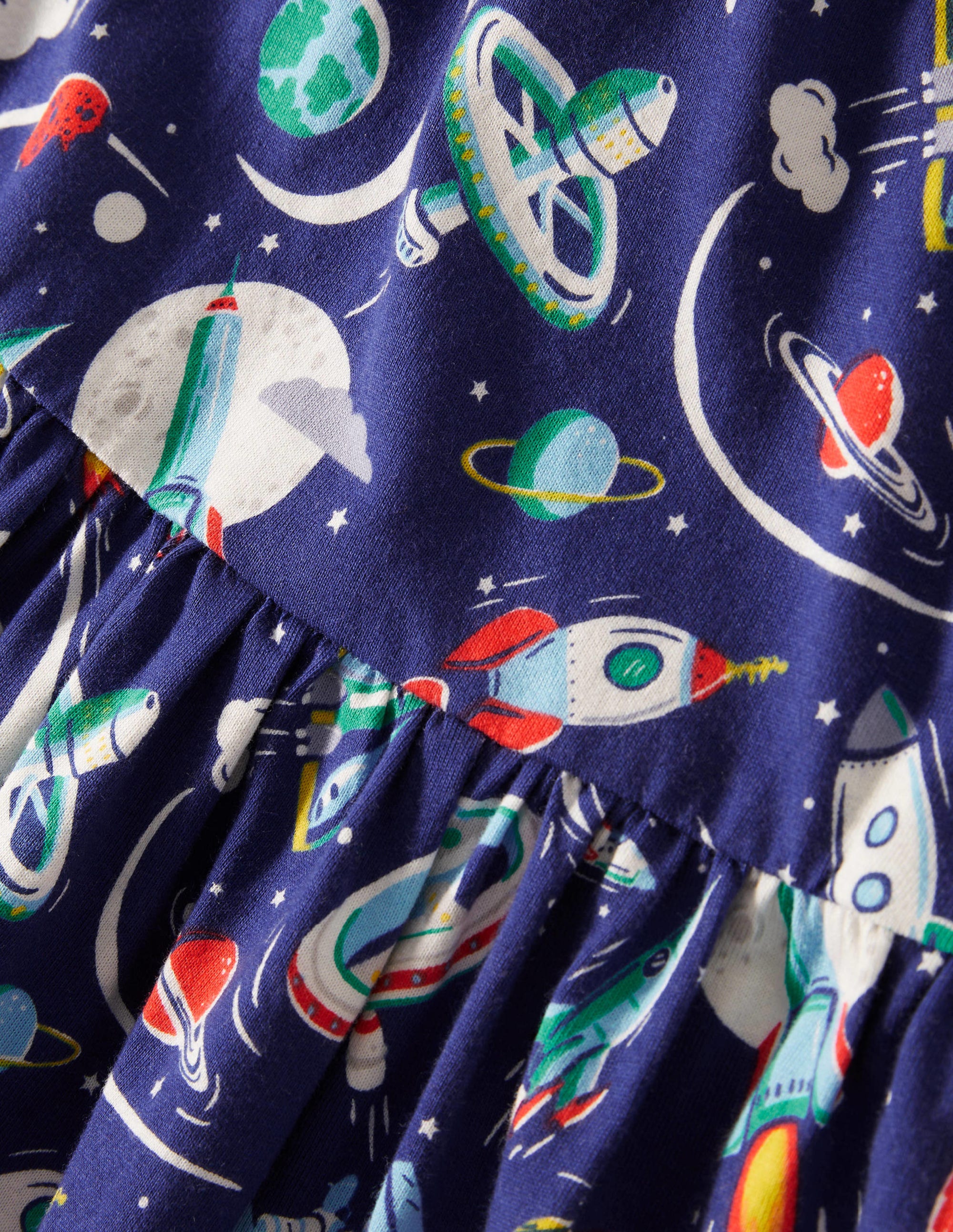 Fröhliches Jerseykleid mit langen Ärmeln-Segelblau, Mini-Weltall - Image 3