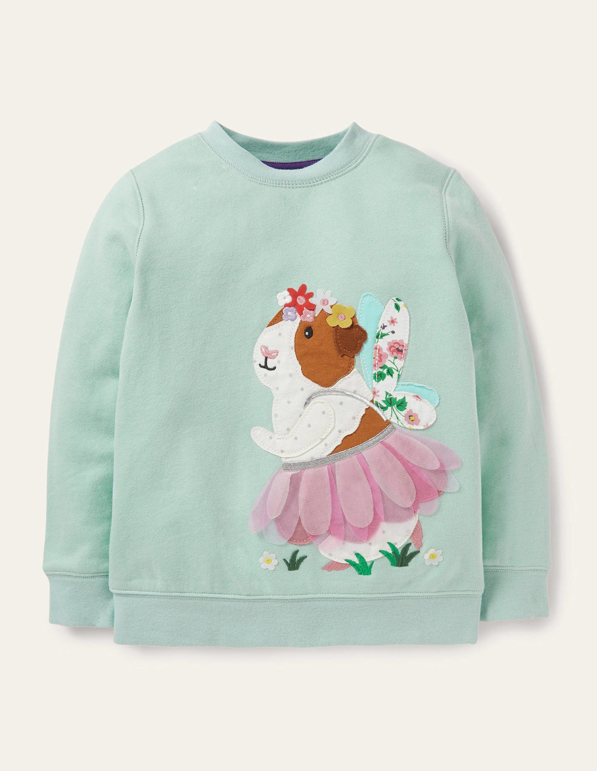 Green Guinea Pig Print Sweatshirt-Green Guinea Pig Fairy-1