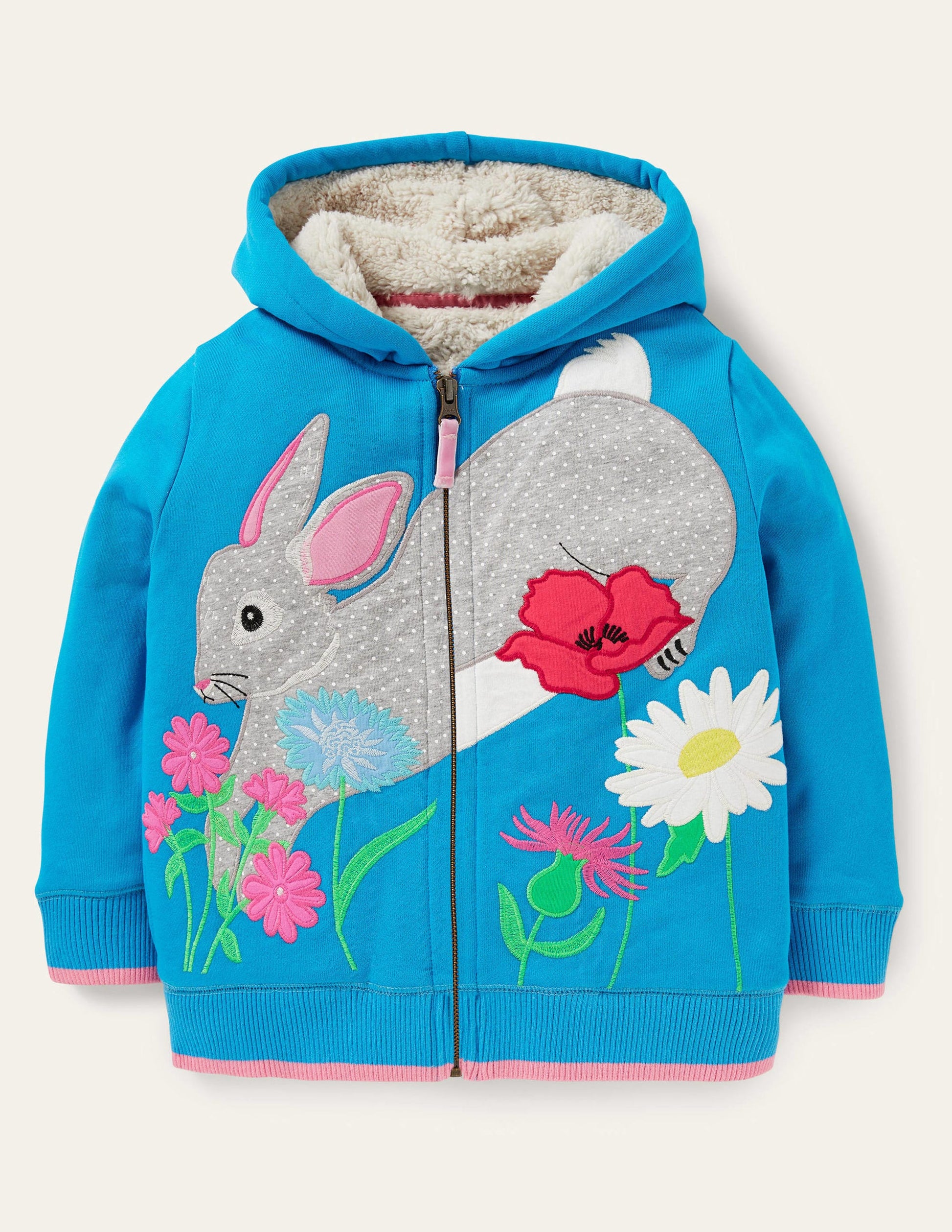 Sweat à capuche fun avec doublure douillette-Lapin bleu Malibu-1