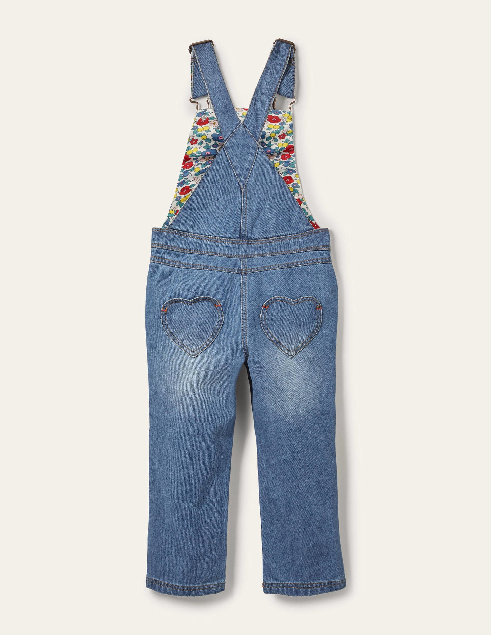 Latzhose mit Herzaufnäher-Mittleres Vintageblau, Denim-2