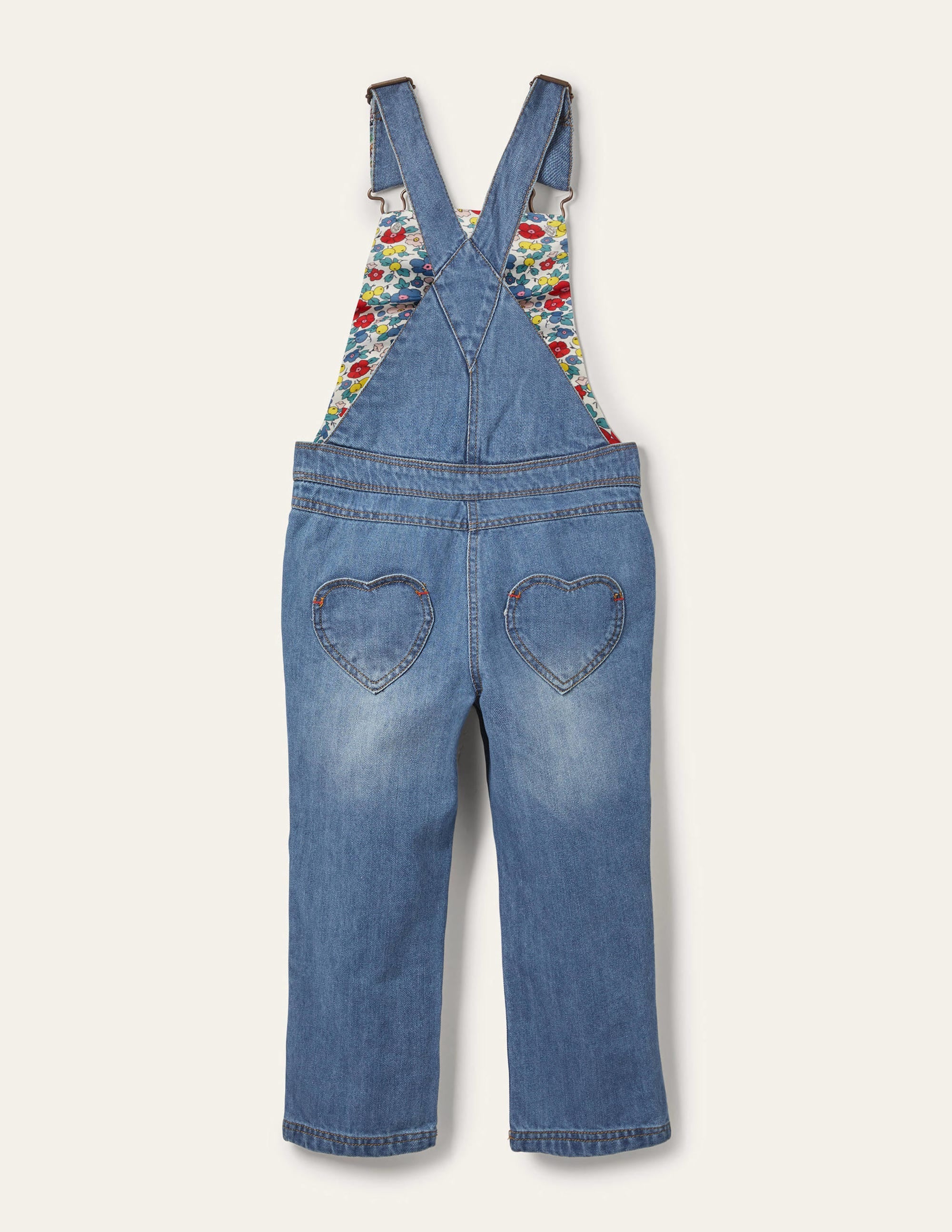 Latzhose mit Herzaufnäher-Mittleres Vintageblau, Denim - Image 2