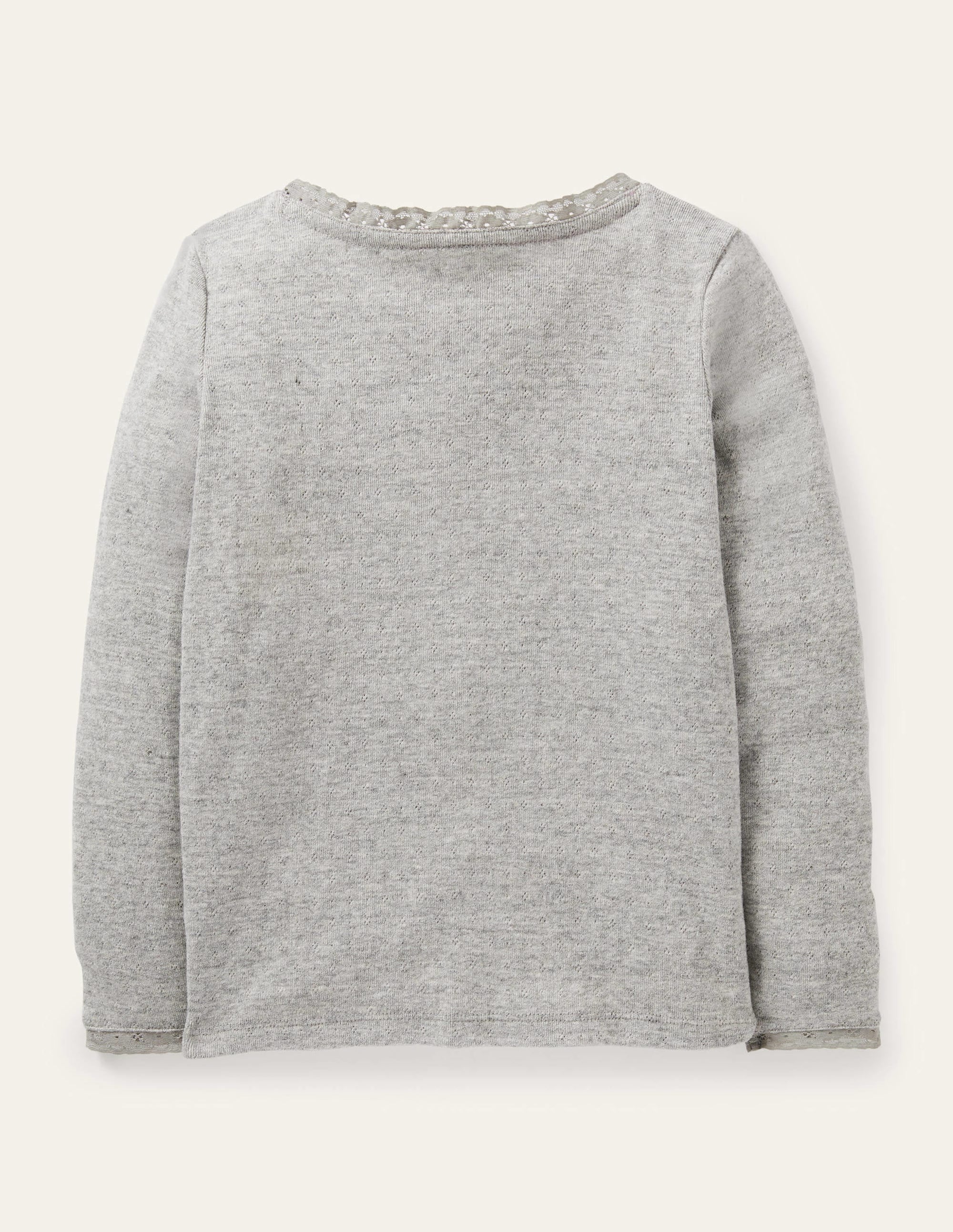 Supersoft Pointelle T-shirt-Grey Marl - Image 2
