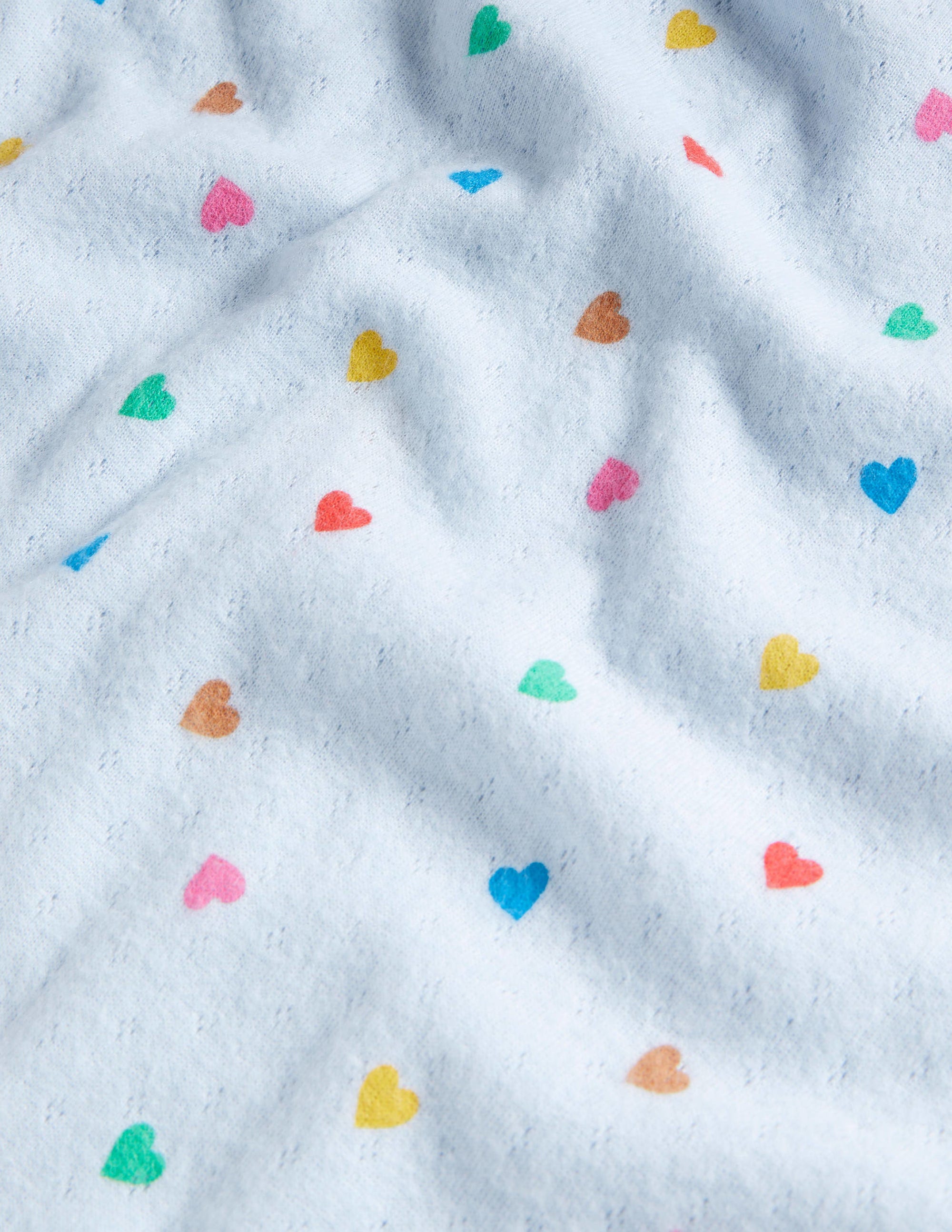 Supersoft Pointelle T-shirt-Blue Rainbow Hearts - Image 3