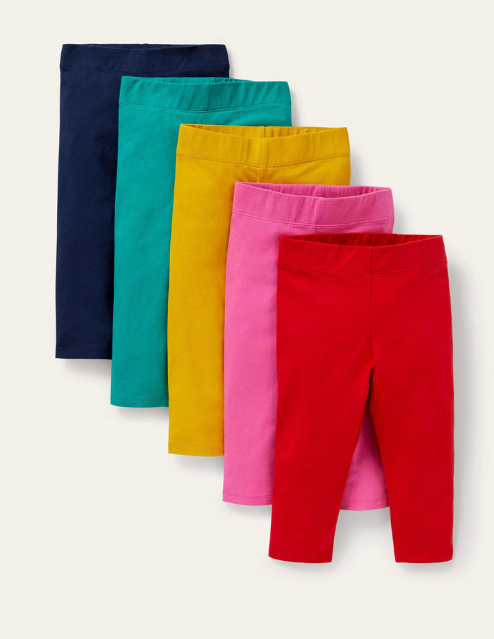 7/8-Leggings im 5er-Pack-Bunt, Regenbogenfarben