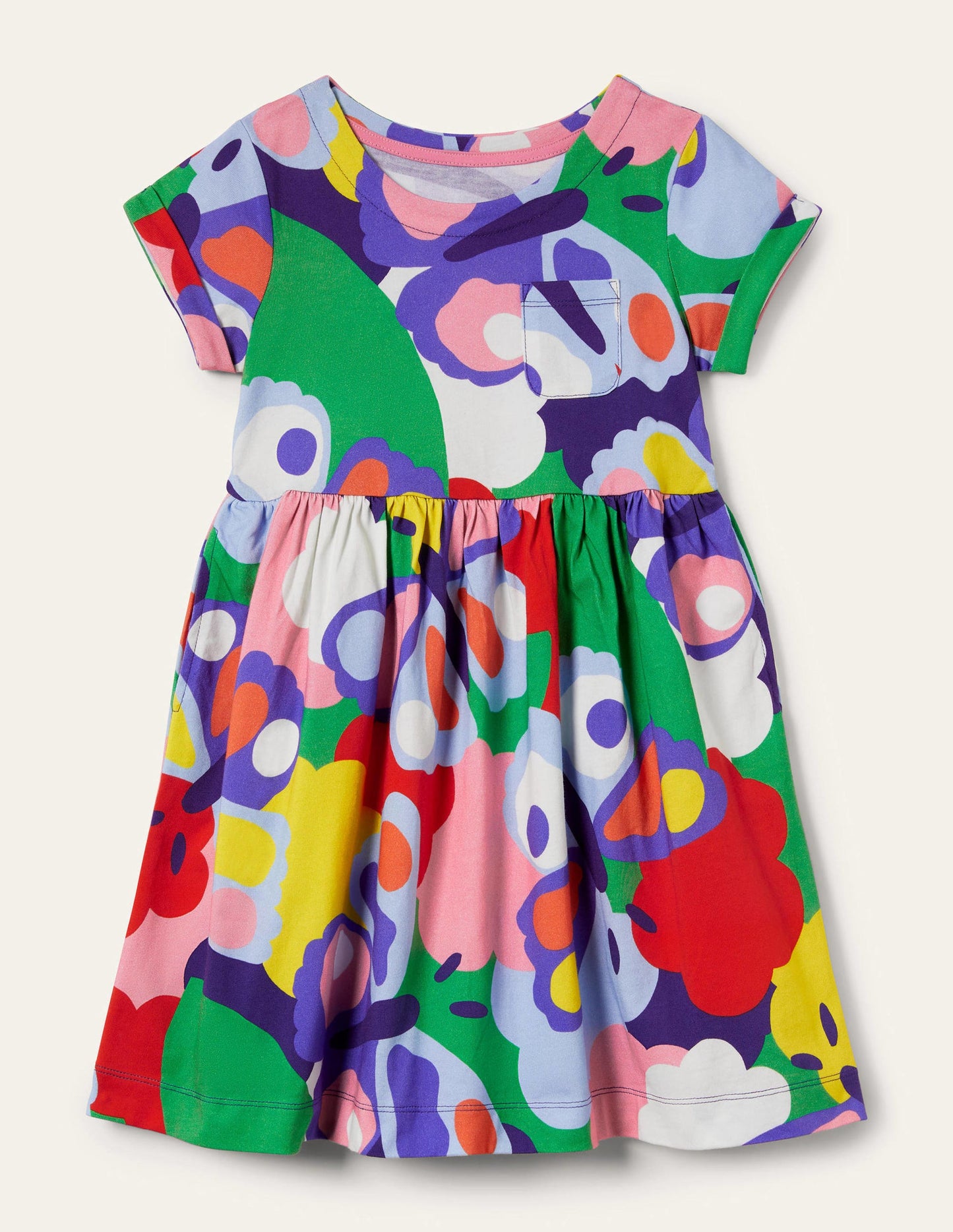 Robe fun en jersey à manches courtes-Papillon fou multi