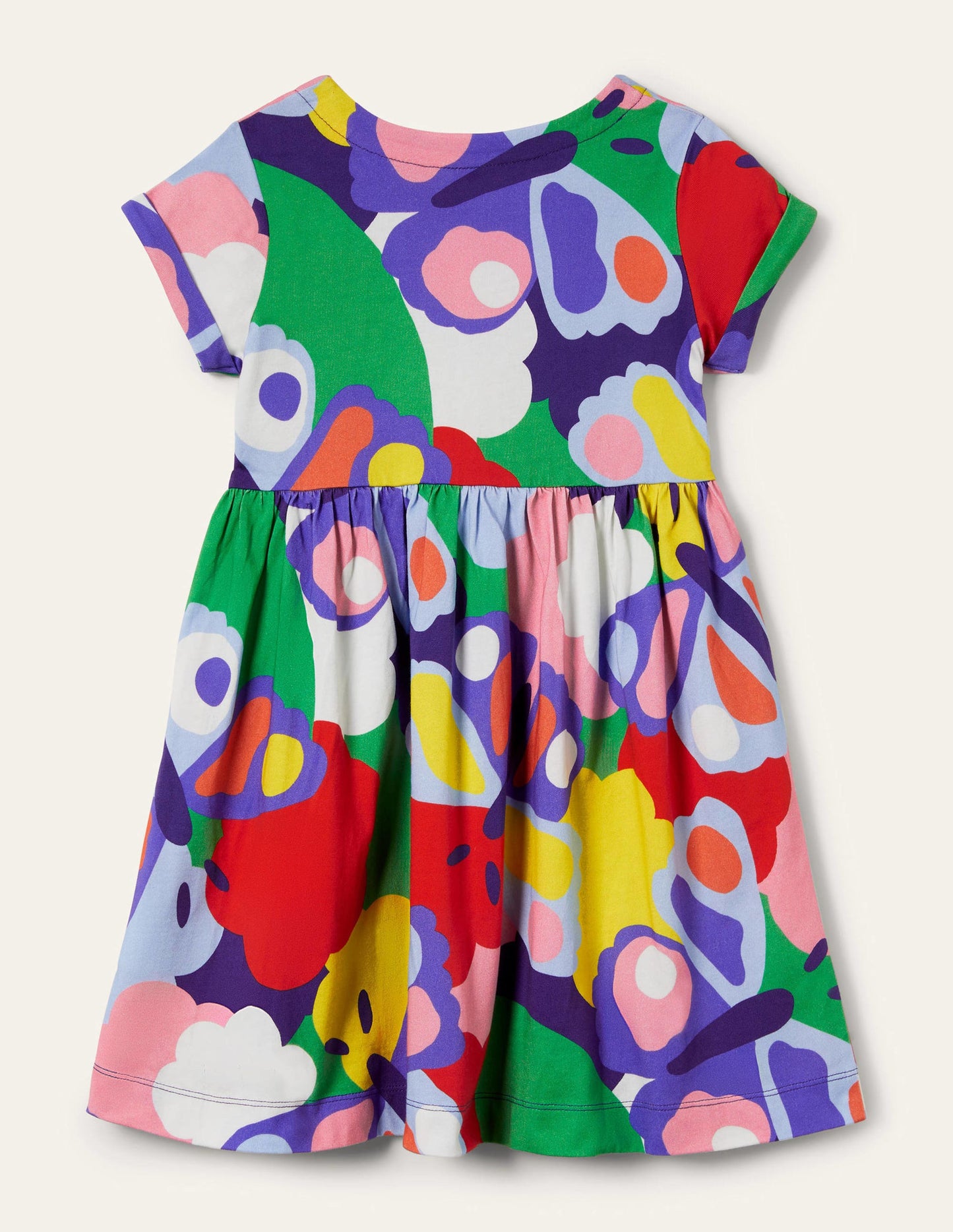 Robe fun en jersey à manches courtes-Papillon fou multi