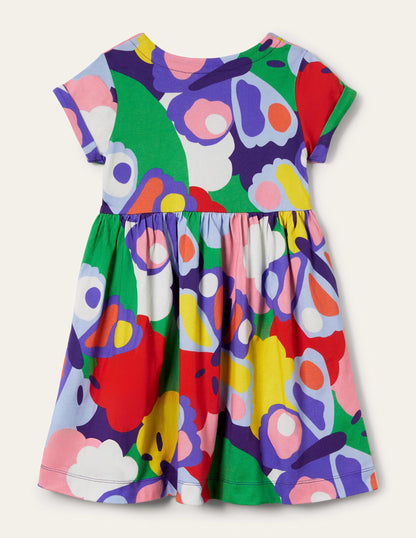 Robe fun en jersey à manches courtes-Papillon fou multi-3