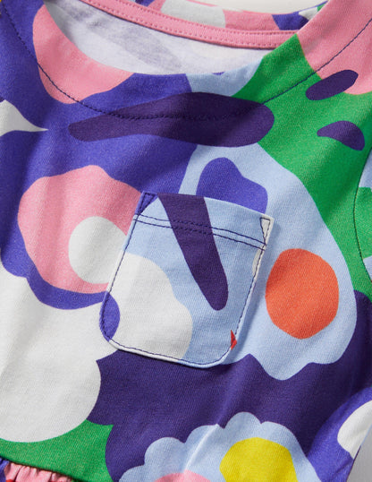 Robe fun en jersey à manches courtes-Papillon fou multi-4