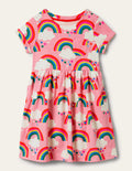 Fröhliches Jerseykleid-Limonadenrosa, Regenbogen
