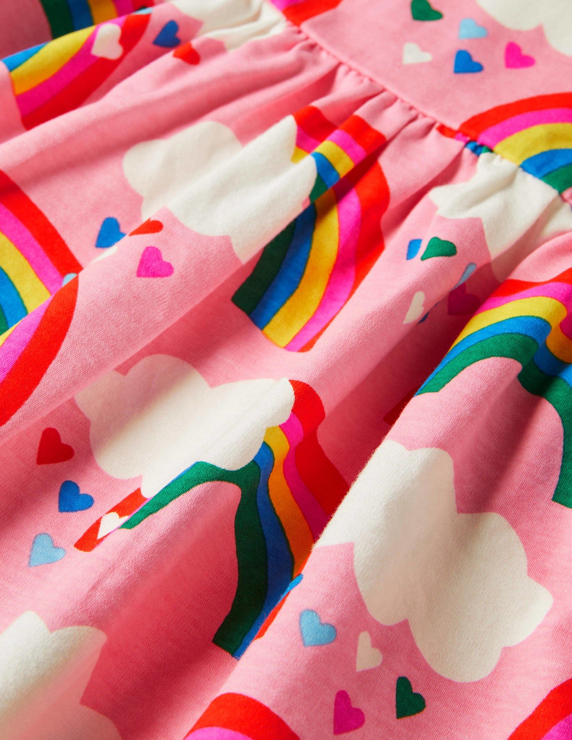 Fröhliches Jerseykleid-Limonadenrosa, Regenbogen-3