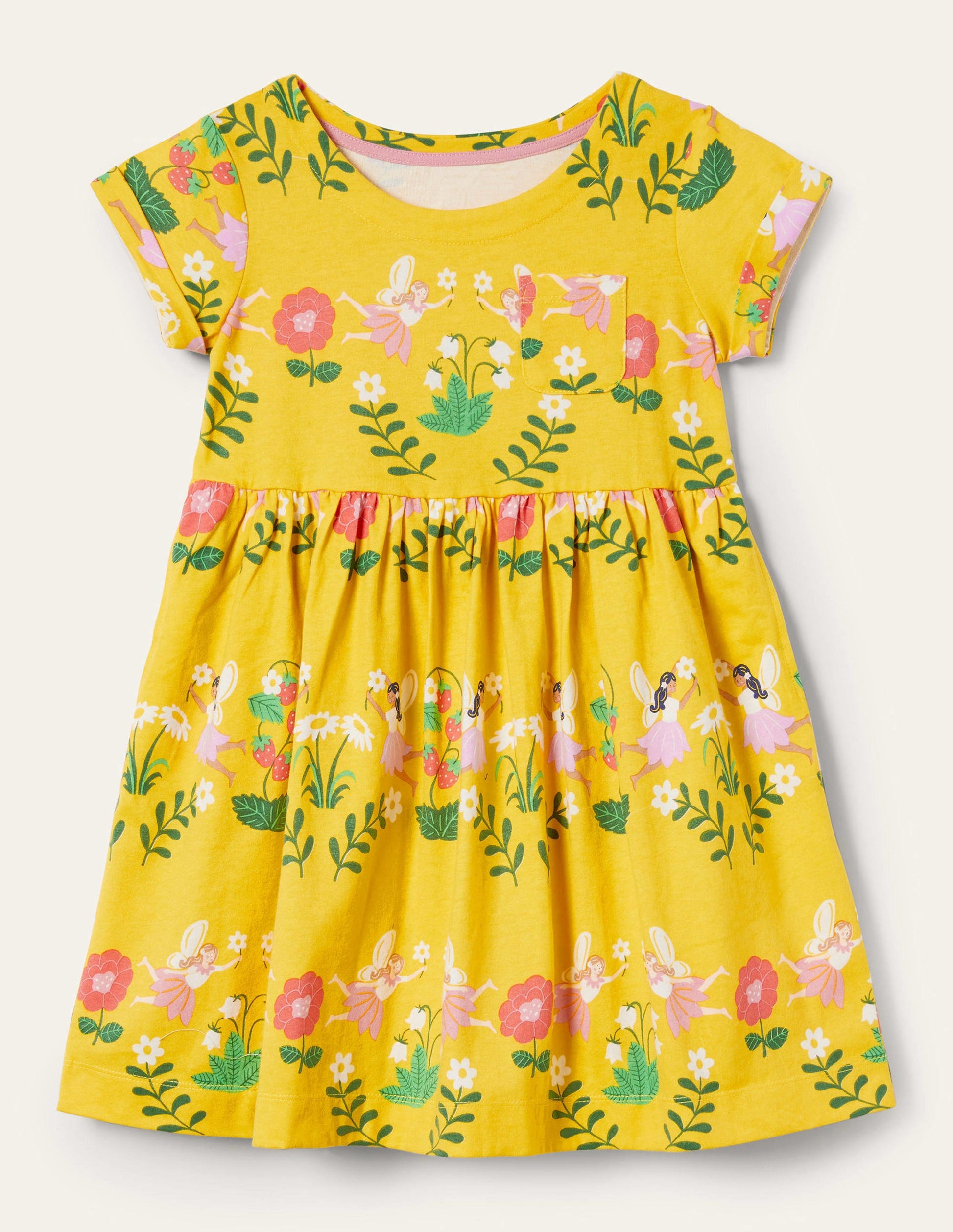 Fröhliches Jerseykleid-Maisgelb, Feen-1