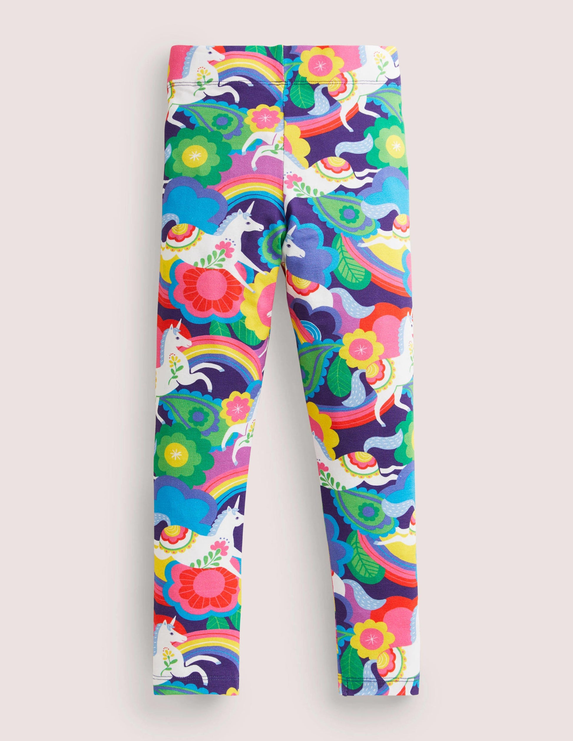 Fröhliche Leggings-Bunt, Blumenbeet, Einhörner-2