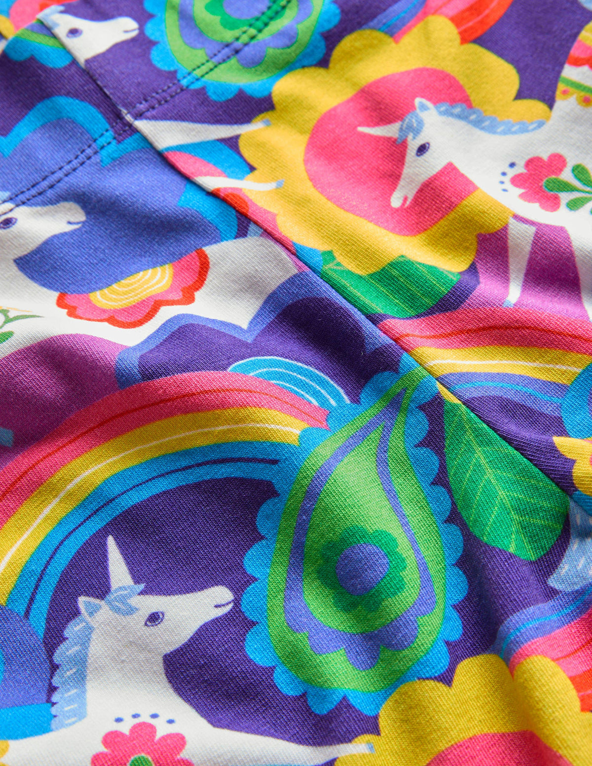 Fröhliche Leggings-Bunt, Blumenbeet, Einhörner-3